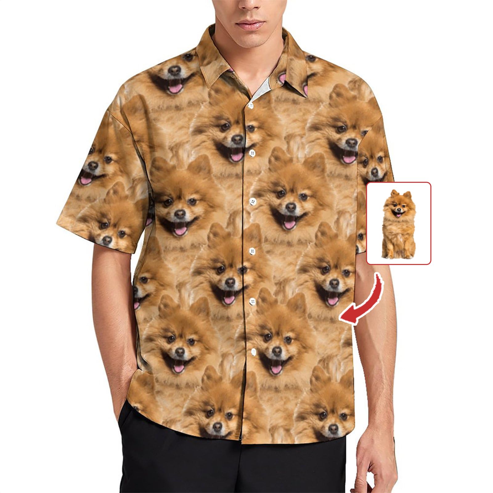 Custom Hawaiian Shirt with Personalized Photo Print for Men - Casual Summer Shirt for Boyfriend, Husband or Father - Beach Vacation, Luau Party & Tropical Getaway