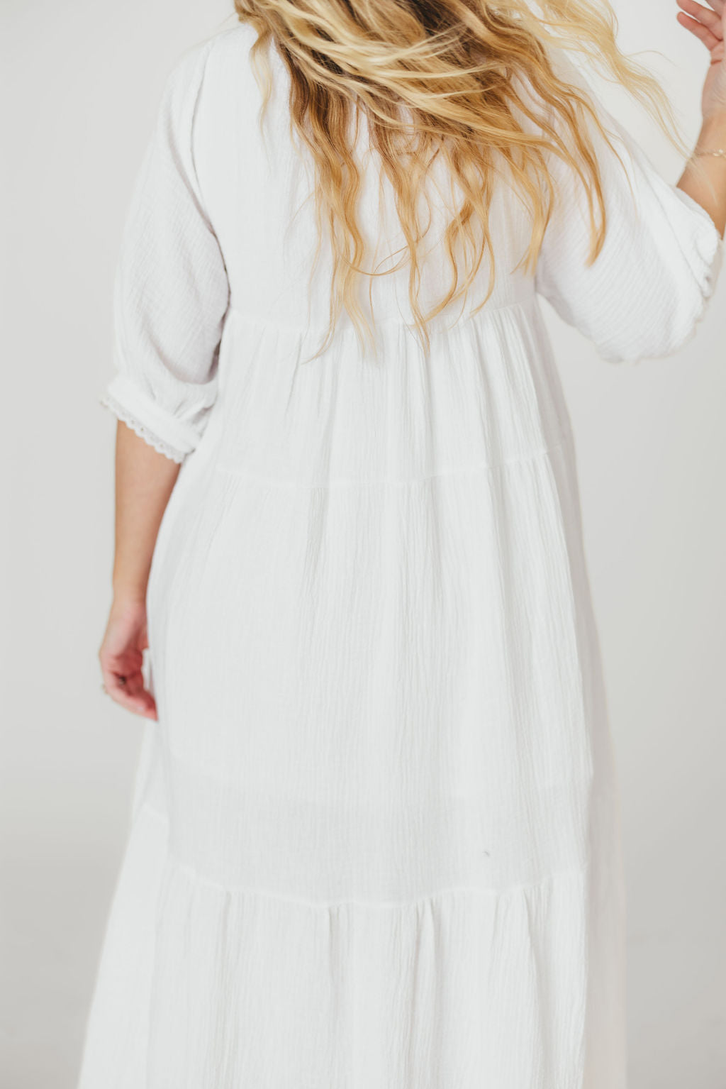 Goddess 100% Cotton Babydoll Maxi Dress - White Maternity Dress for Pregnancy, Bump Friendly, Comfortable & Flowy - Perfect for Maternity Photoshoot, Baby Shower & Summer Vacation