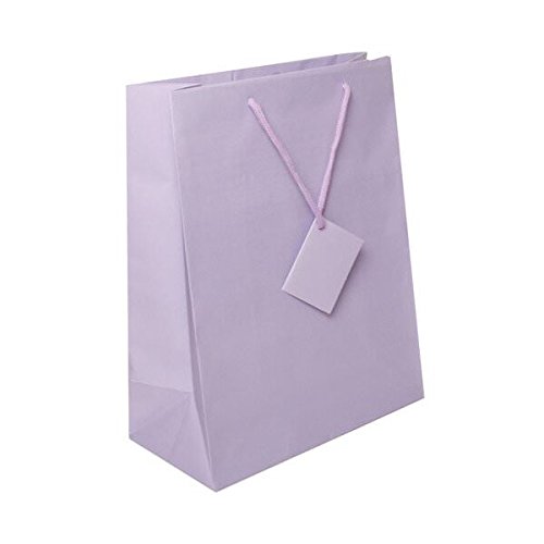 JAM PAPER Large Gift Bags with Rope Handles - 10 x 13 x 5 Inches - Bulk Pack of 100 Lilac Purple Matte Bags - Perfect for Party Favors, Wedding Gifts & Holiday Packaging