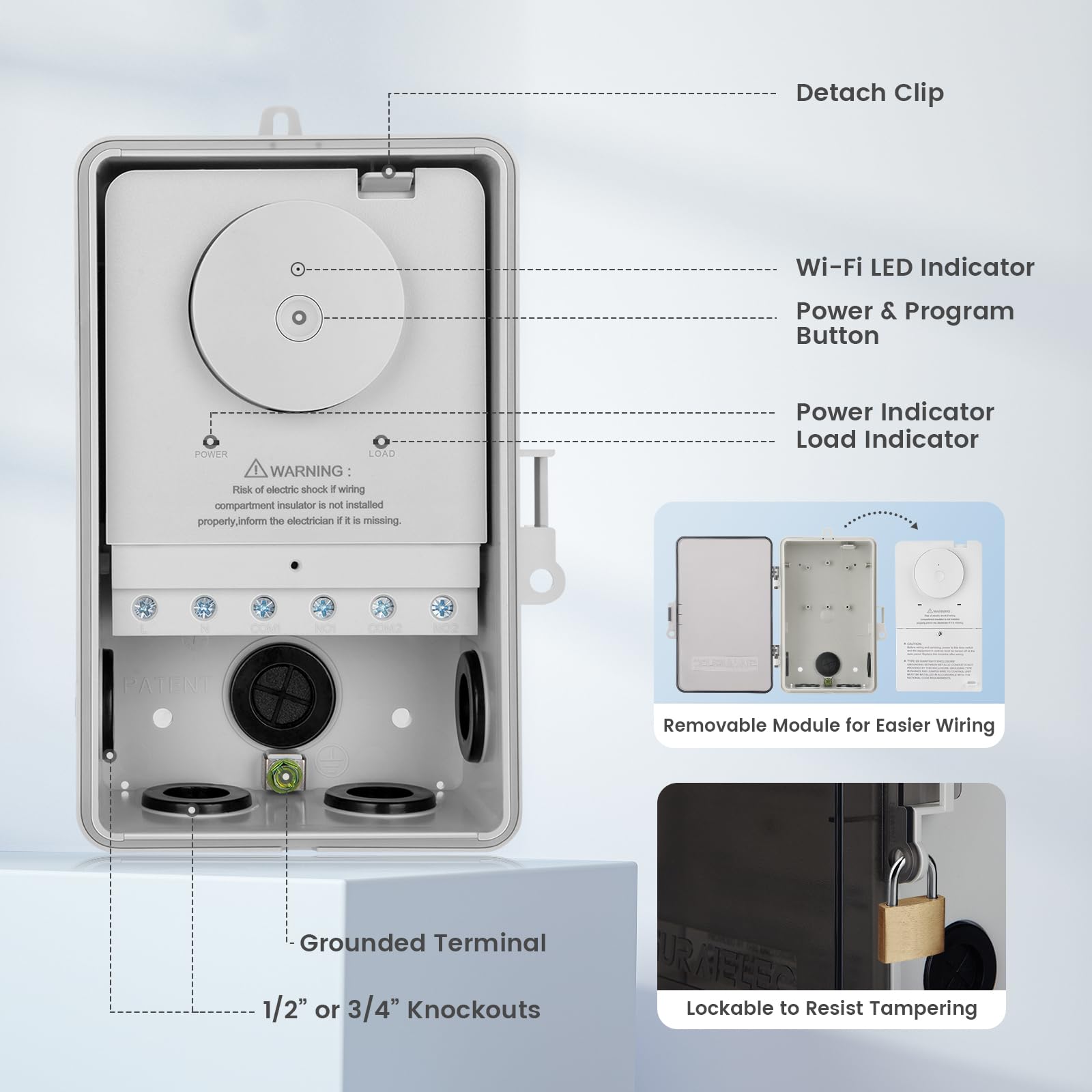 SURAIELEC WiFi Pool Timer - 40 AMP Heavy Duty Smart Switch for Pool Pump, Water Heater & Spa - 2HP, 120-277VAC Indoor/Outdoor Light Timer Box - Perfect for Swimming Pools, Hot Tubs & Powerful Appliances