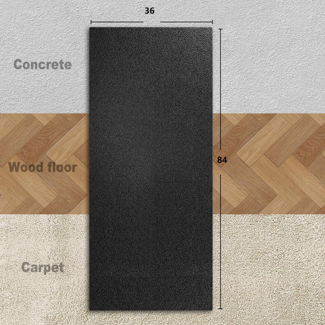**ABBER Bike Mat for Peloton Bike & Exercise Equipment - Non-Slip Treadmill Mat, Elliptical Mat, Trainer Mat Pad for Indoor Spin Bikes - Protects Hardwood Floors - Perfect for Home Gym, Yoga & Workout Spaces**