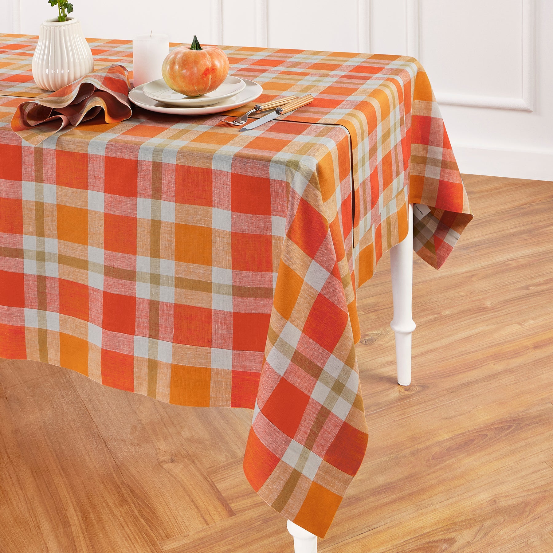 Buffalo Check Tablecloth for Fall - Red and Black Plaid Table Cover - Perfect for Thanksgiving, Christmas, and Autumn Home Decor