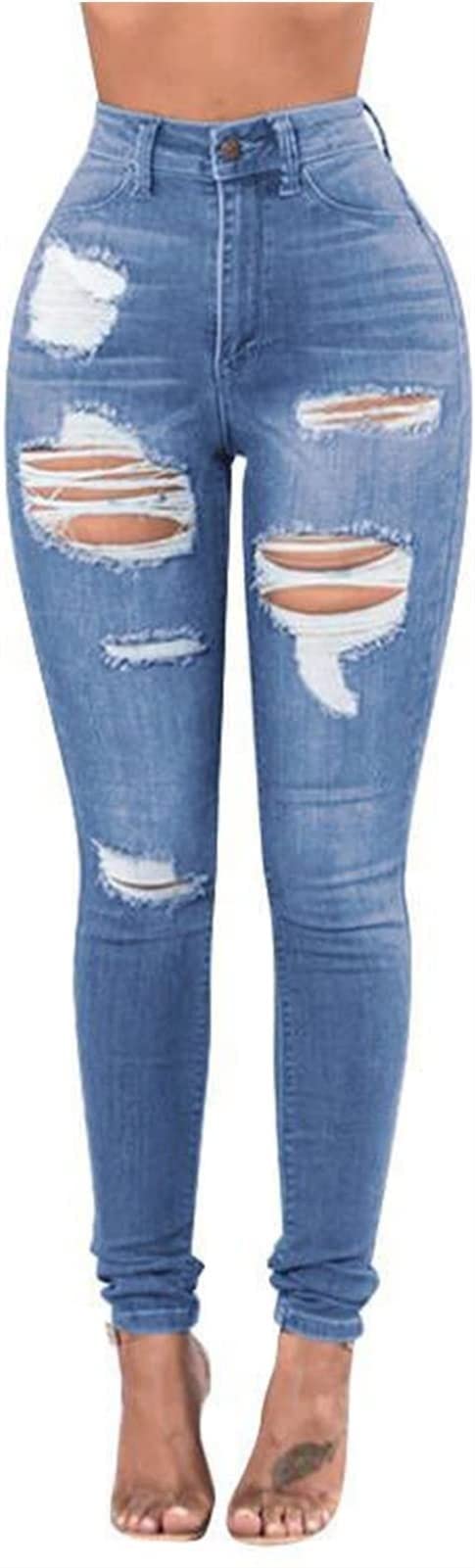 Women's Skinny Jeans - Stretch Slim Fit High Waist Drainpipe Denim Pants for Everyday Wear & Casual Outfits