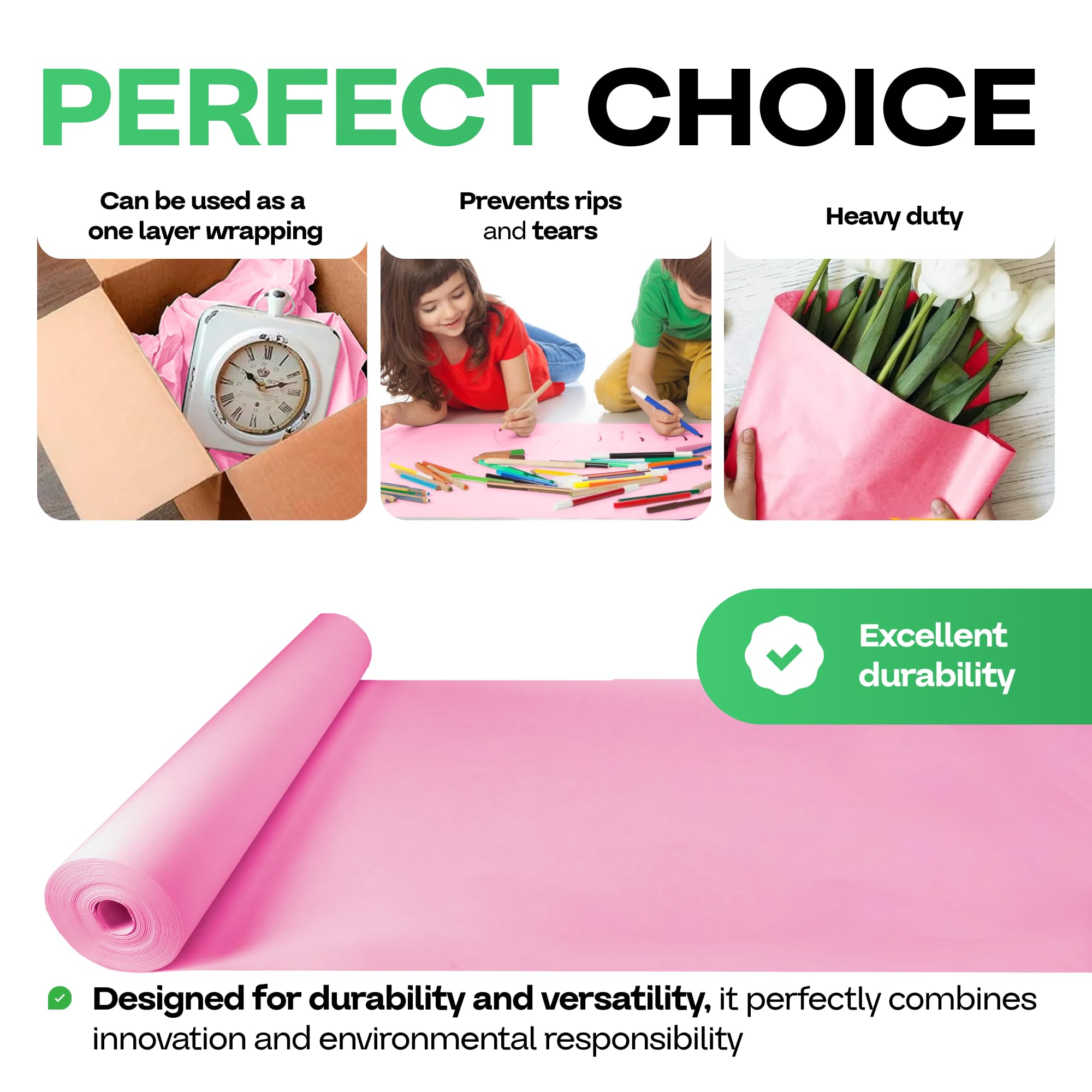 Premium Pink Kraft Paper Roll 18