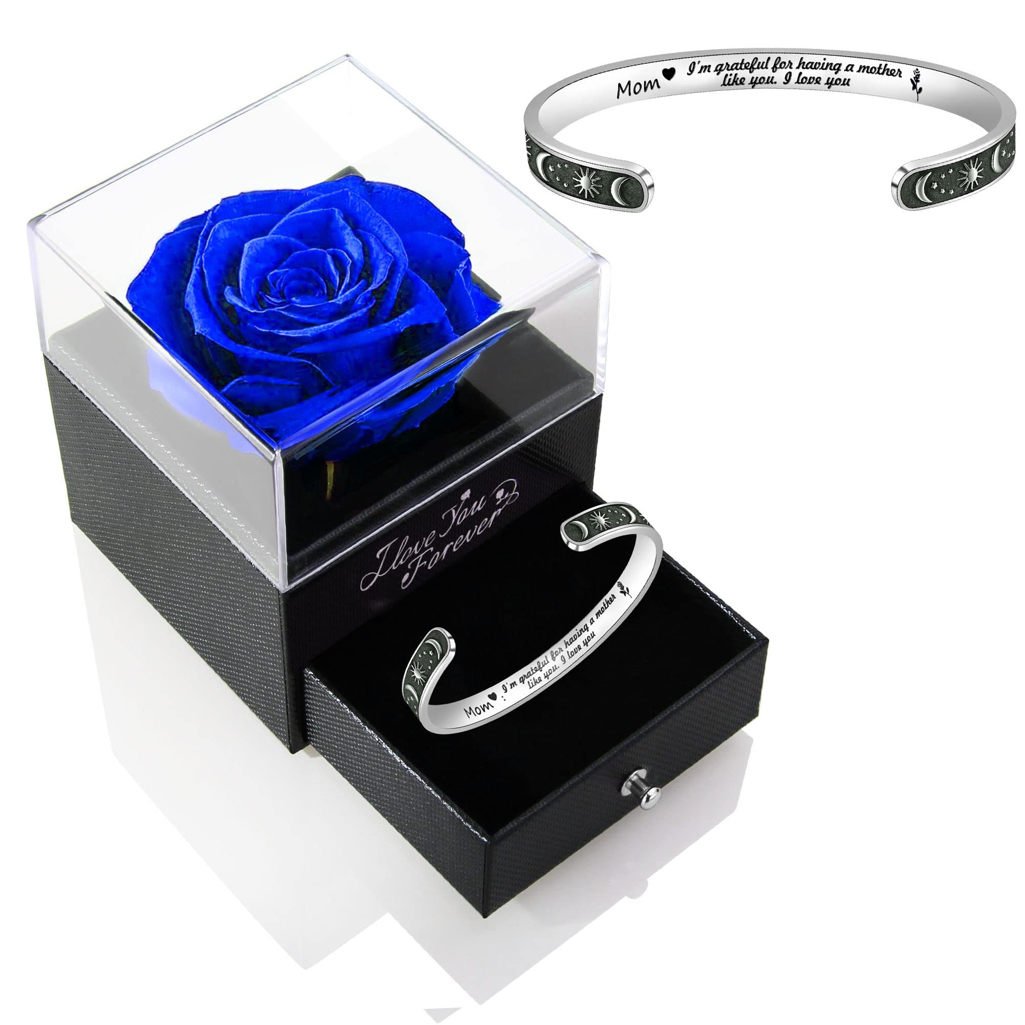 Preserved Red Rose with Bracelet - Thoughtful Gift for Mom, Wife, Girlfriend | Mother's Day, Valentine's Day, Anniversary & Birthday Present | Perfect for Special Occasions & Romantic Surprises