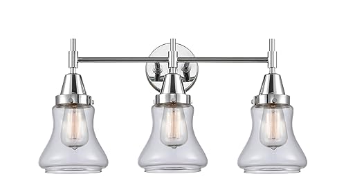 Innovations 447-3W-PC-G192 Chrome Finish Transitional Three-Light Bathroom Vanity Light Fixture – Perfect for Modern Bathrooms, Powder Rooms & Home Décor