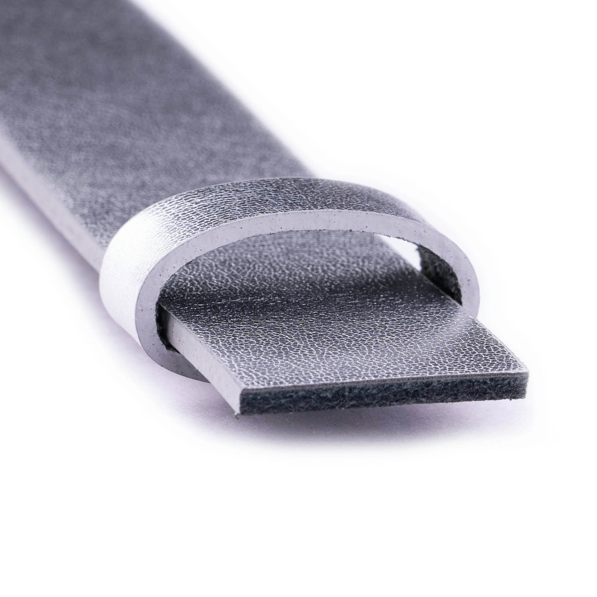 2.5 cm Silver Leather Belt Strap for Ferragamo Buckles - Women's Replacement Belt for Designer Buckles | Perfect for Office, Casual & Formal Outfits