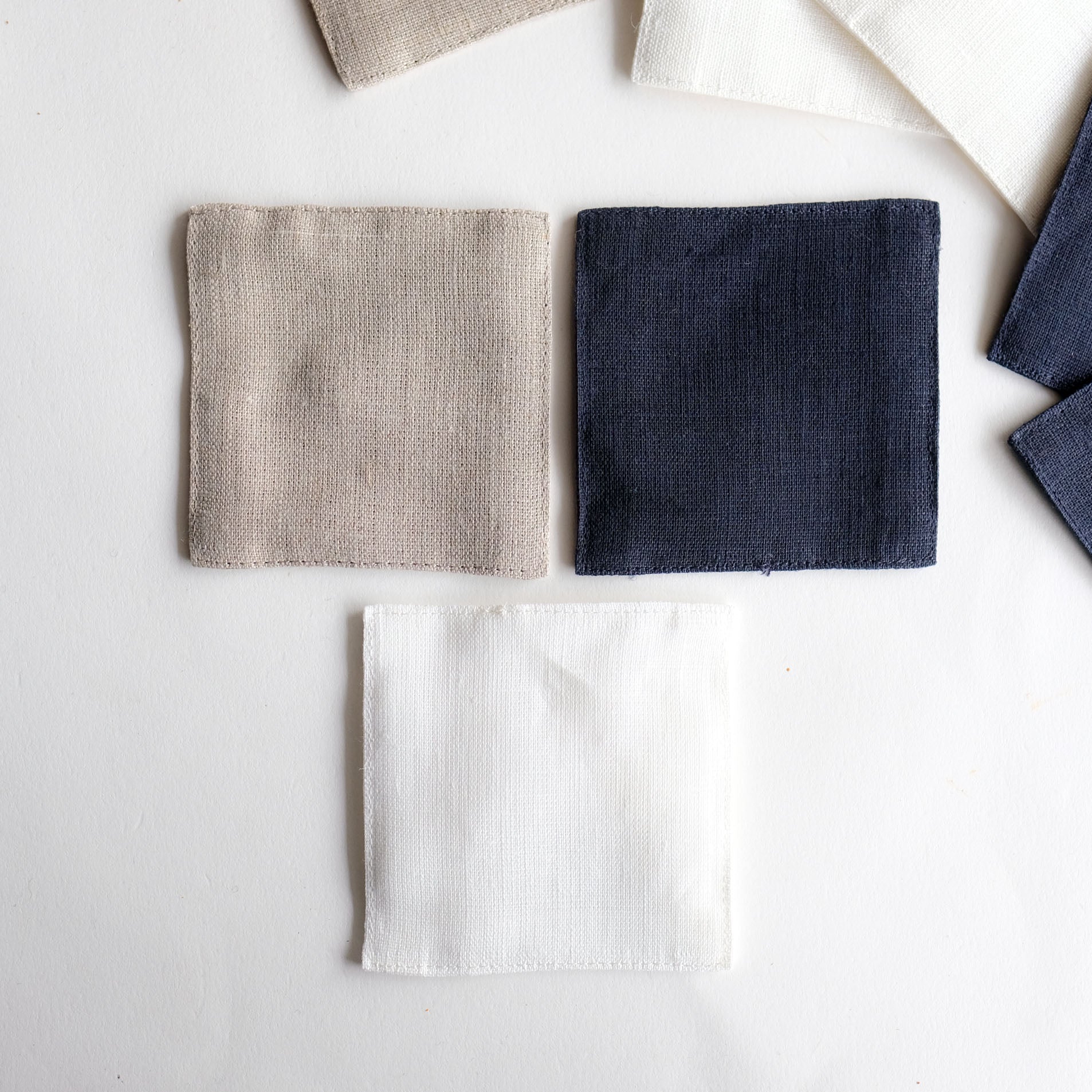 Premium Linen Coasters Set of 4 - Absorbent & Durable Natural Fabric Drink Coasters for Coffee, Wine & Dining - Perfect for Home, Office & Restaurant Use