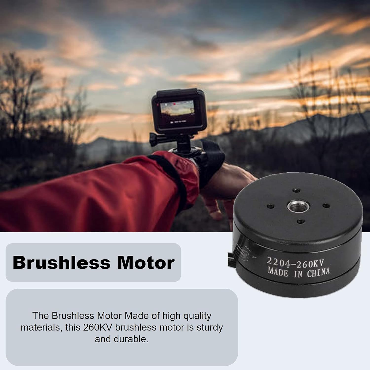 2204 Brushless Motor for Drones - 260KV, 80T 1.3A Hollow Shaft, Low Noise & Power Efficient - Perfect for Gimbal RC Drones & Camera Stabilizers (1pc) - Ideal for Aerial Photography, FPV Racing & Outdoor Drone Upgrades