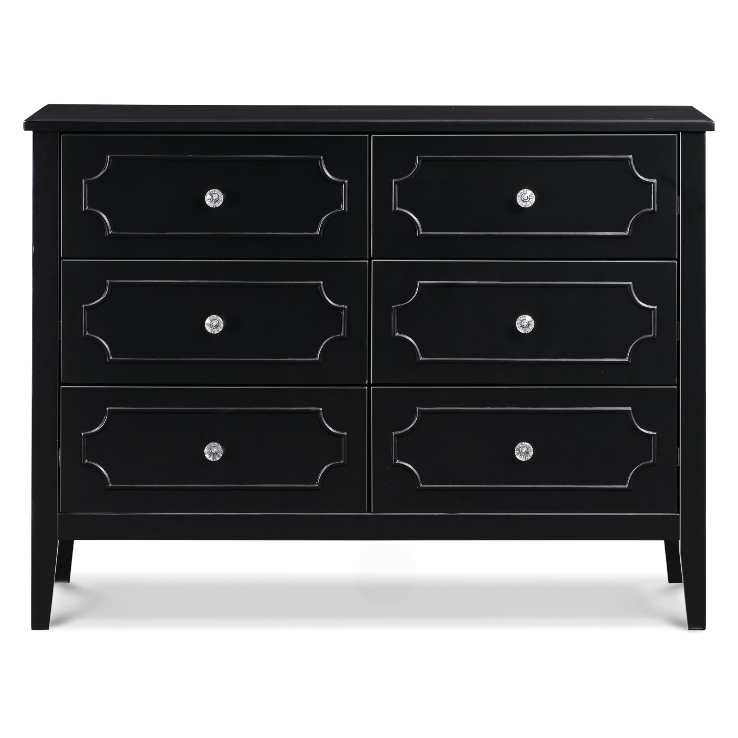 DaVinci Chloe Regency 6 Drawer Dresser in Ebony Finish - Stylish Bedroom Storage Furniture for Home Organization & Nursery Decor