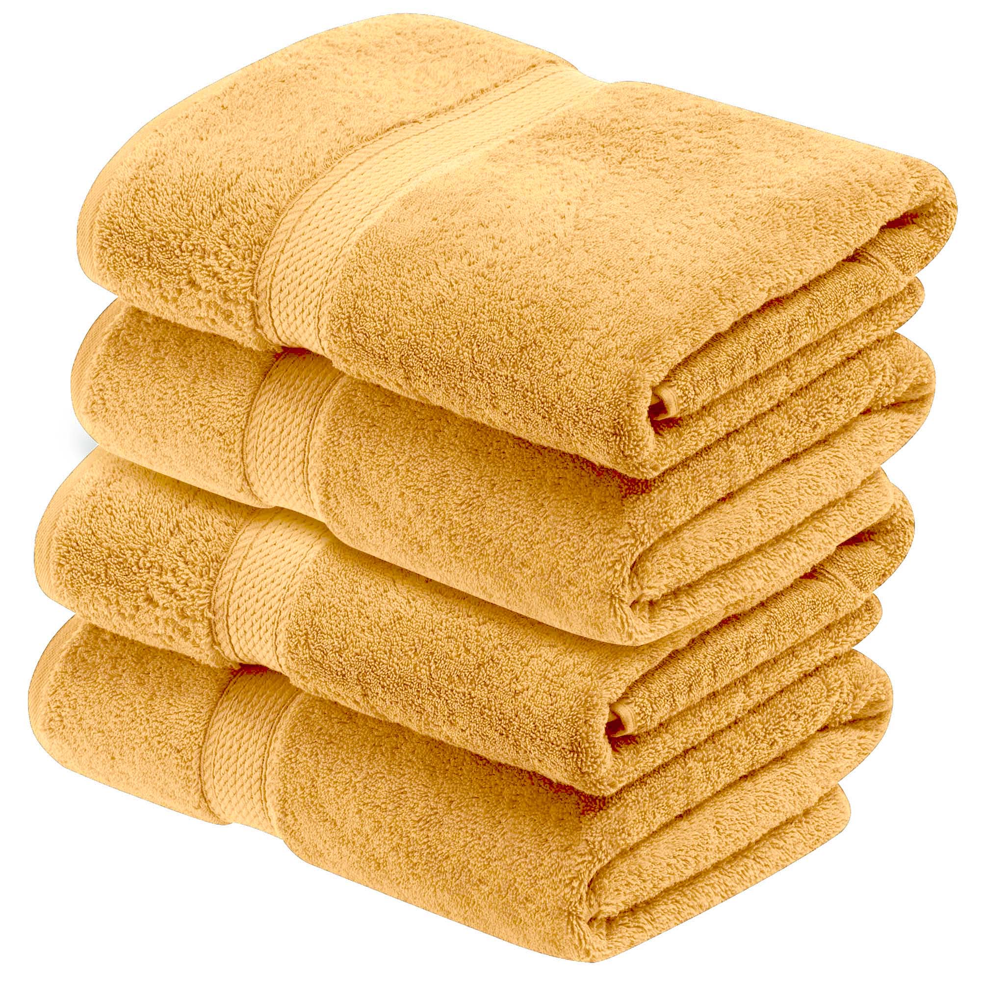 Premium 4-Piece Egyptian Cotton Bath Towel Set - Ultra Soft, Heavyweight & Plush Pile for Spa-Like Luxury at Home | Perfect for Bath, Beach & Guest Use