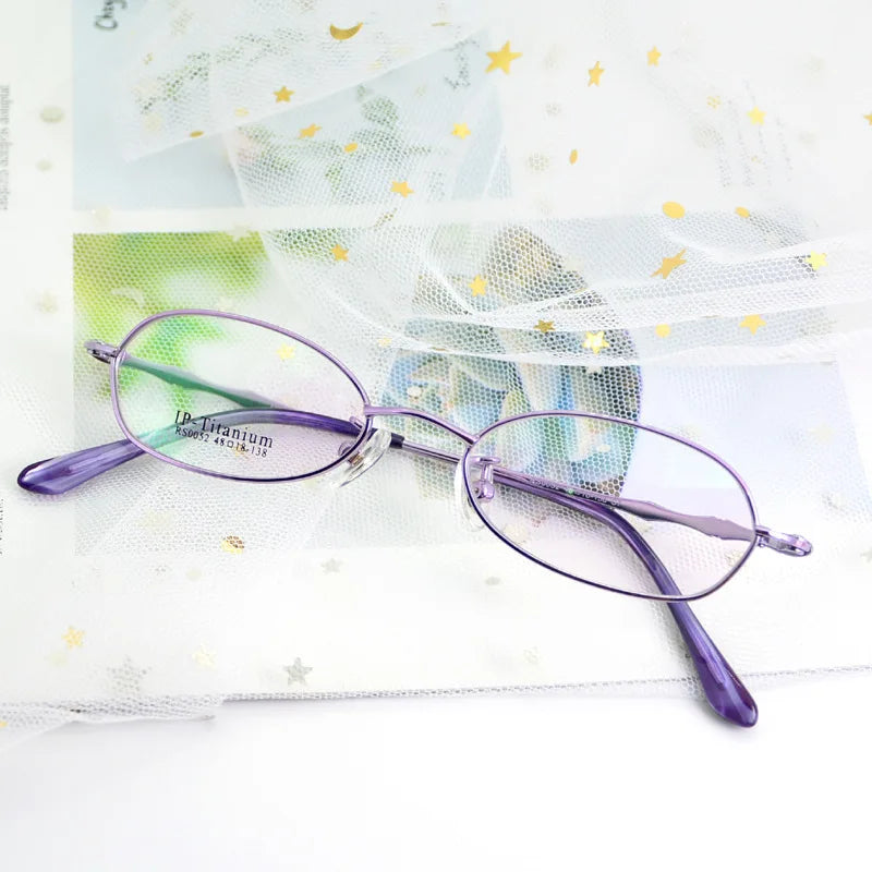 Brightzone Women's Full Rim Oval Square Titanium Eyeglasses Frame 71200 - Lightweight & Durable Eyewear for Work, Reading & Fashion