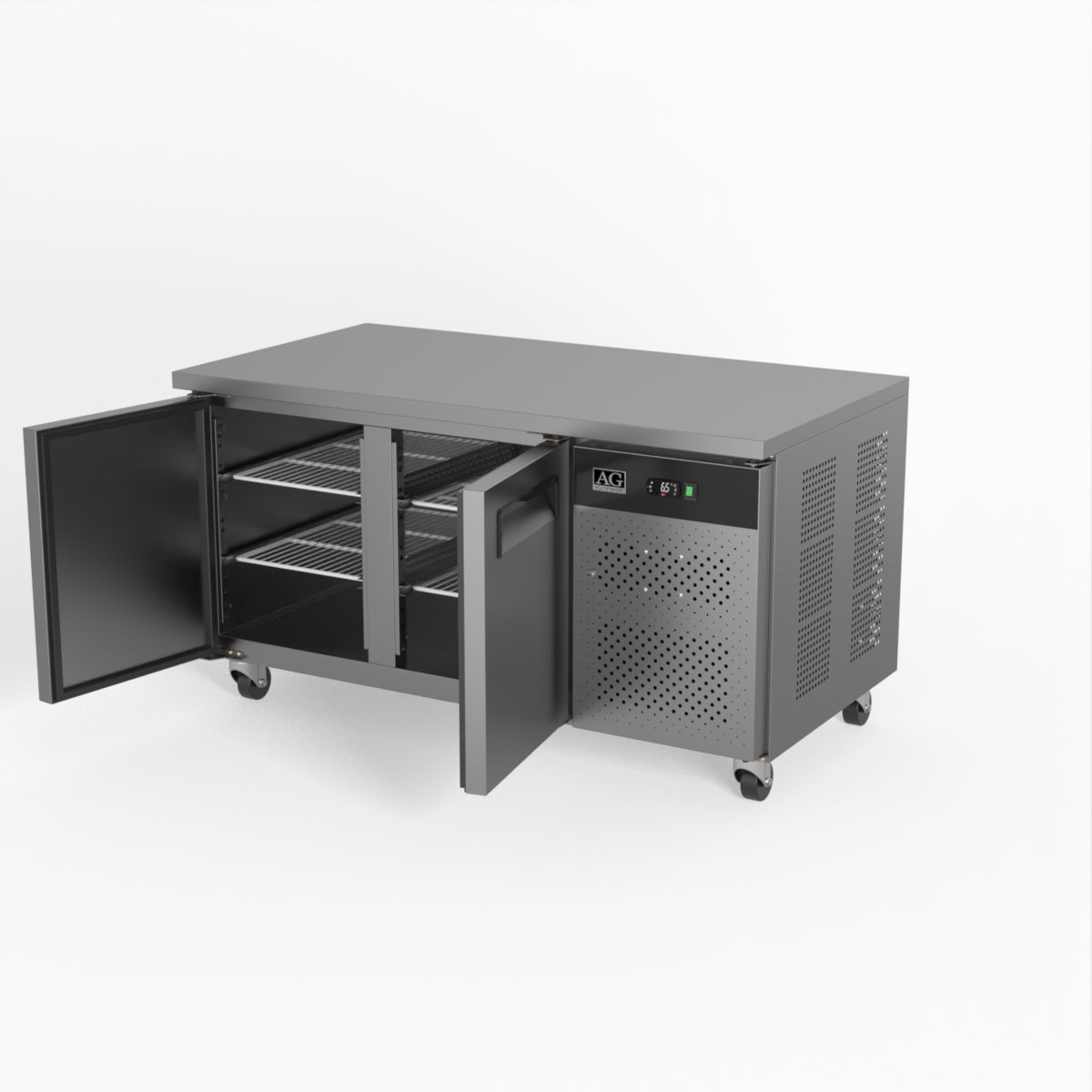 Commercial Under Counter Refrigerator - 2 Door Stainless Steel Worktop Fridge, 800mm Depth, PAX2100TN - Ideal for Restaurants, Cafes, Bars & Commercial Kitchens