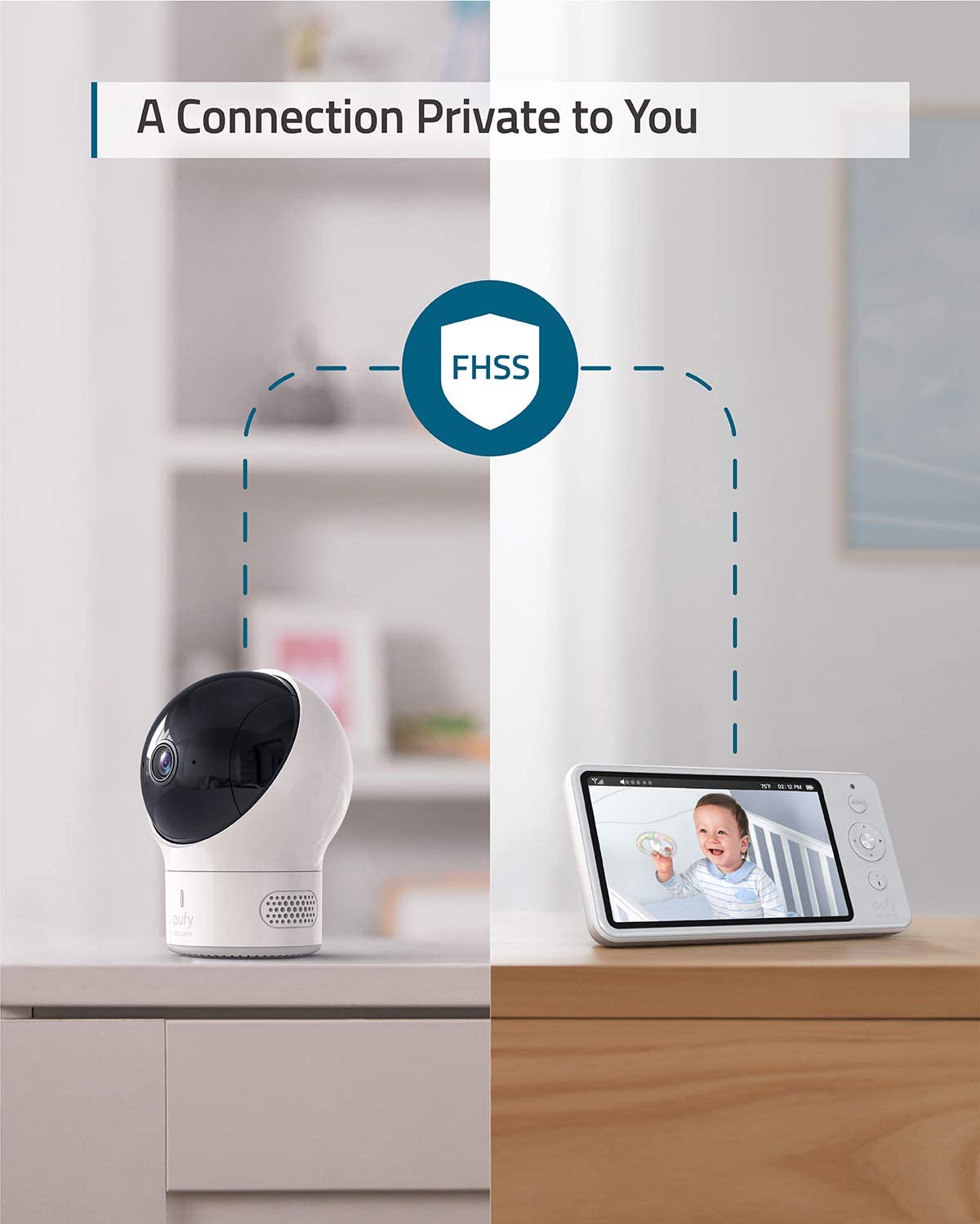 eufy Security 720P HD Video Baby Monitor with Night Vision & 2-Way Audio - Perfect for Nursery, Daycare & Home Security