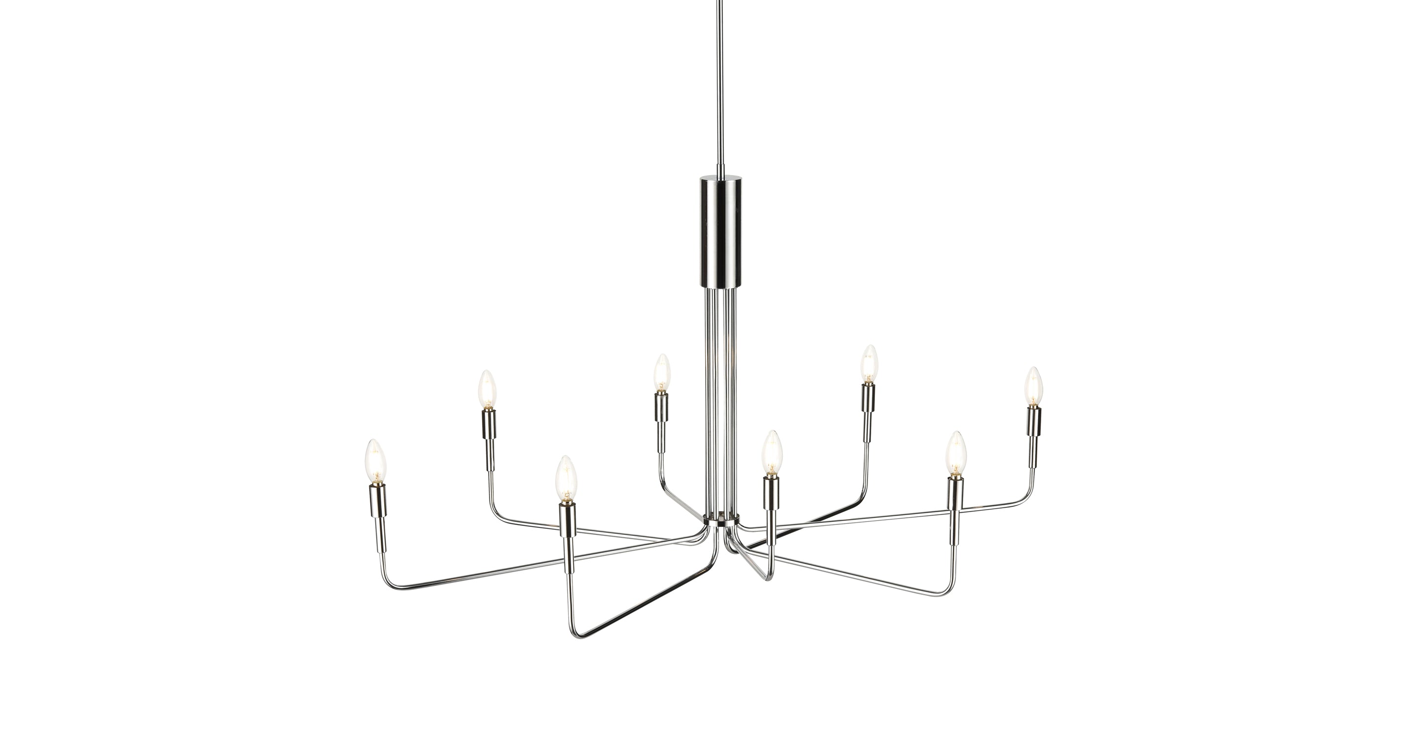 Bella 8-Light Modern Chandelier - Elegant Crystal Ceiling Light Fixture for Dining Room, Living Room & Bedroom Decor