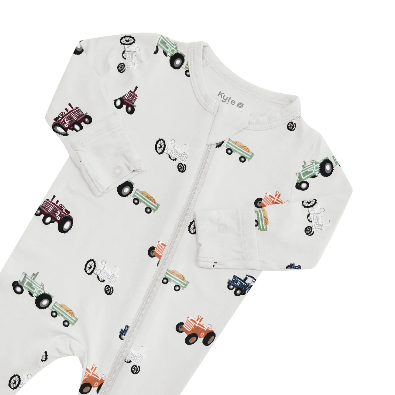 Zippered Footie Tractor Pajamas for Babies & Toddlers - Soft Cotton One-Piece Sleepwear with Non-Slip Soles for Playtime & Nap Time