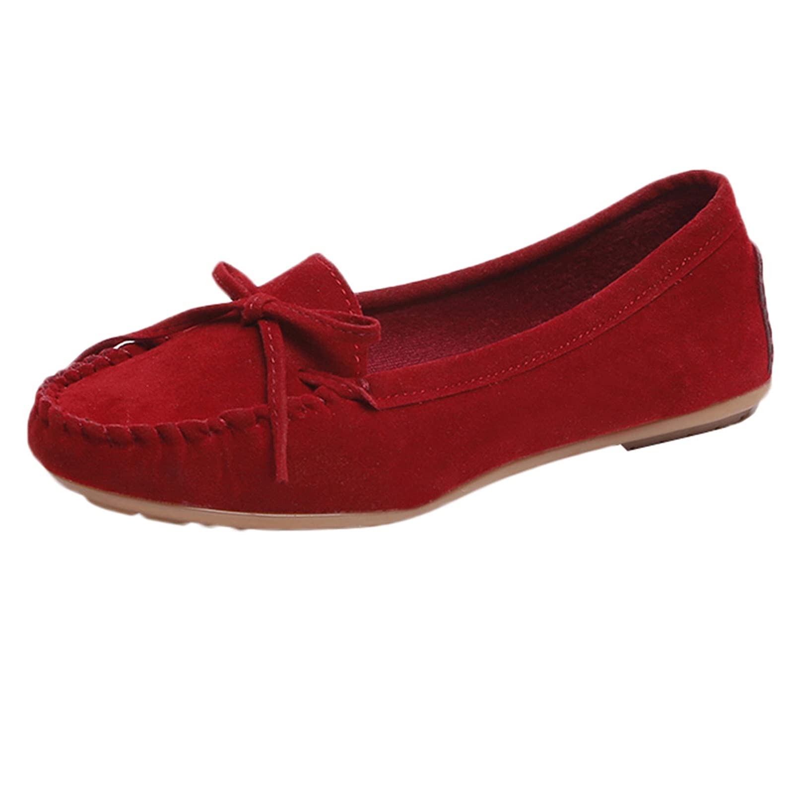 Women's Suede Slip-On Casual Shoes - Comfortable Round Toe Flats for Everyday Wear | Perfect for Work, Walking & Leisure Outfits