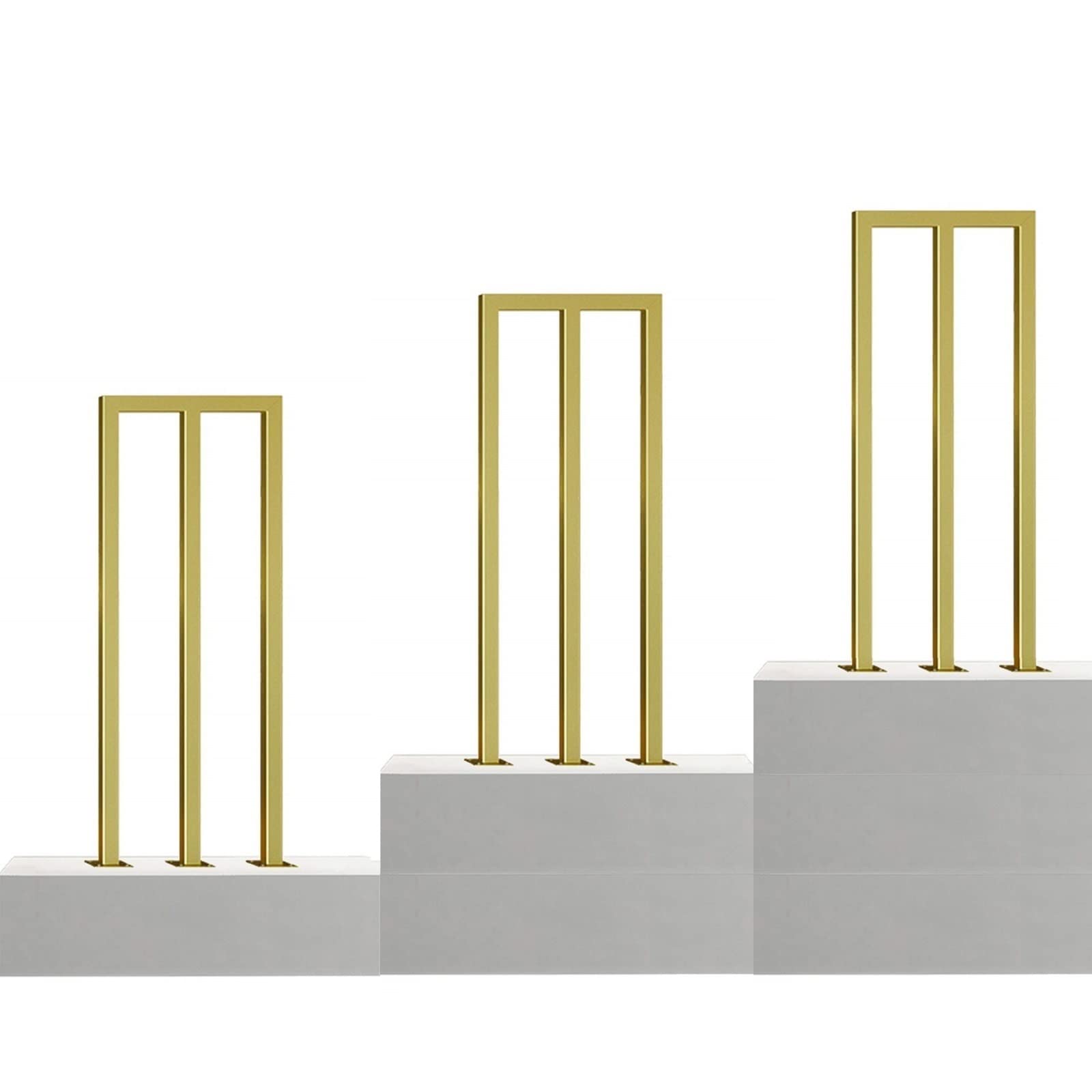 **Sturdy Metal Deck Railing Brackets - Golden Safety Fence for Stairs & Balcony, American-Style Horizontal Handrail, Easy Installation for Elderly & Child Safety (Indoor/Outdoor Use)**