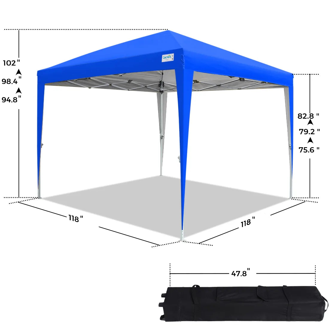 10' x 10' Instant Pop Up Canopy Tent with No Side Walls - Portable Outdoor Shelter for Camping, Beach, Picnics & Backyard Parties