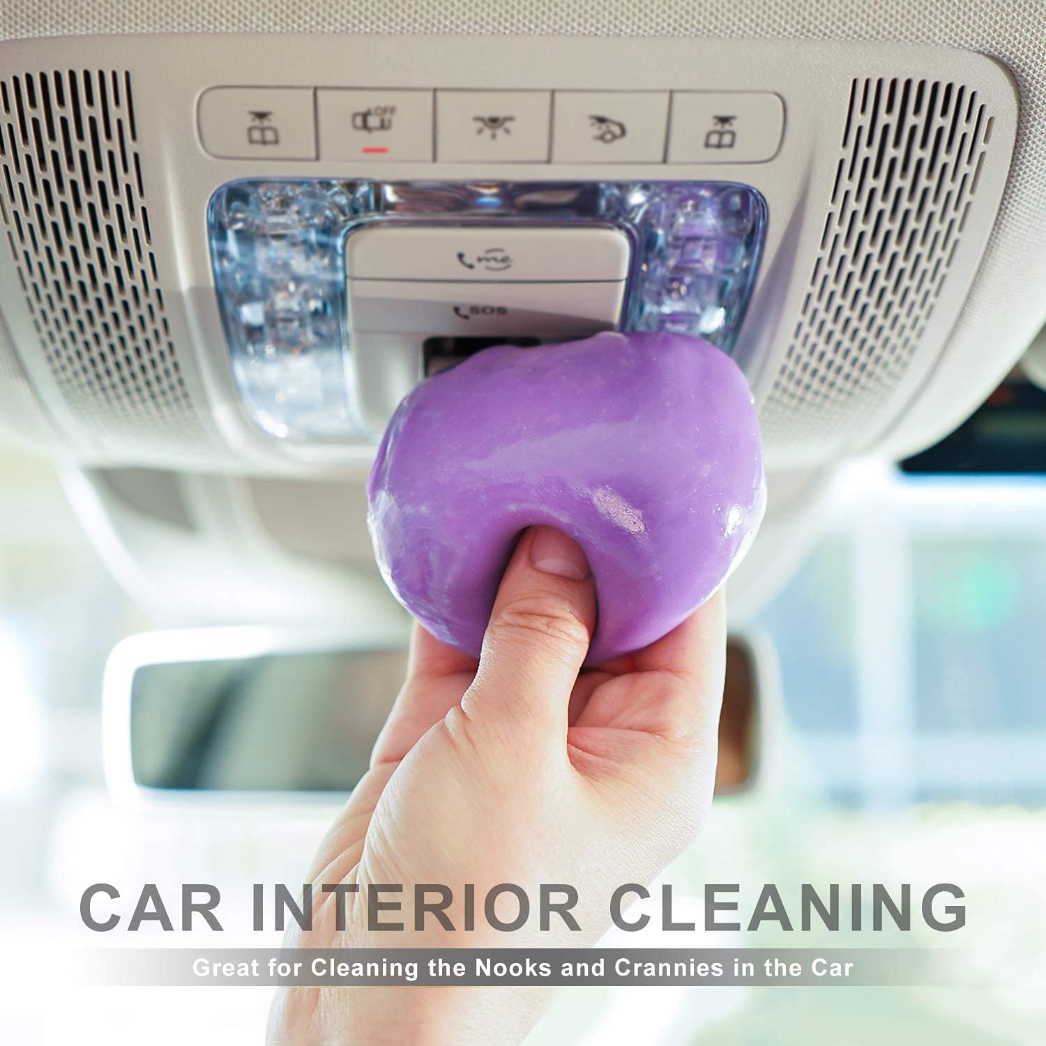 TICARVE Car Cleaning Gel - Universal Dust Cleaner Putty for Car Detailing Tools & Kits (Purple & Orange) - Perfect for Dashboard, Vents, Keyboard & Hard-to-Reach Areas