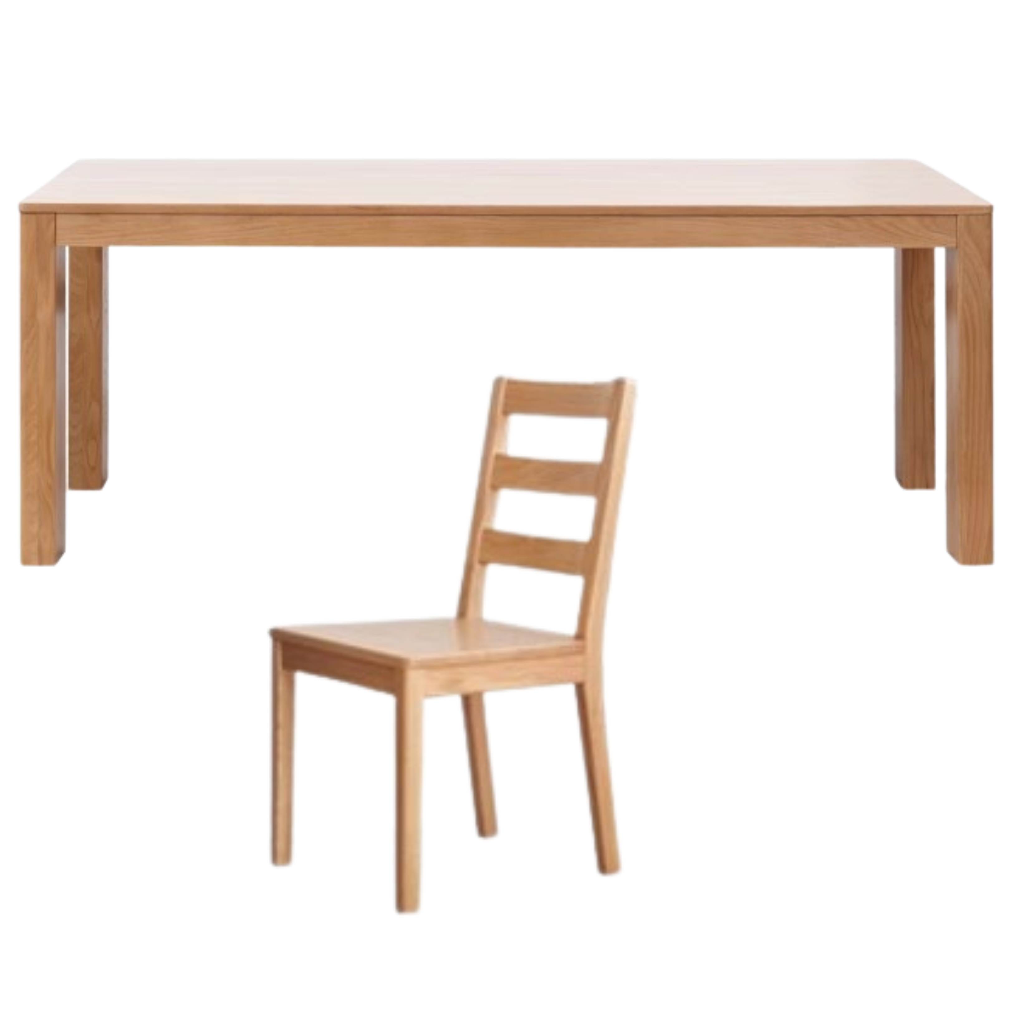 Solid Oak Wood Long Dining Table - 8 Seater Rustic Farmhouse Style for Kitchen & Dining Room - Perfect for Family Gatherings & Dinner Parties