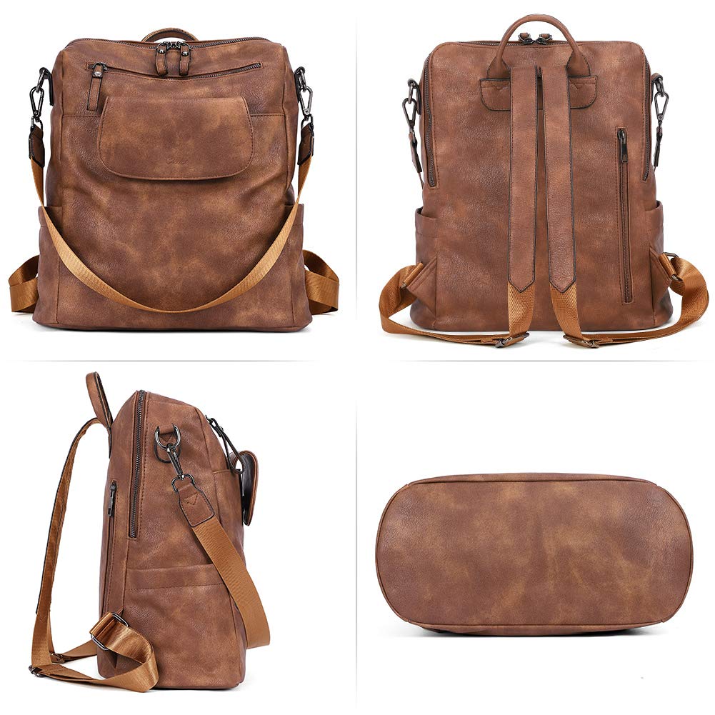 CLUCI Genuine Leather Backpack Purse for Women - Large Convertible Anti-Theft Travel Backpack with USB Charging Port | Perfect for Work, College, Commuting & Weekend Getaways