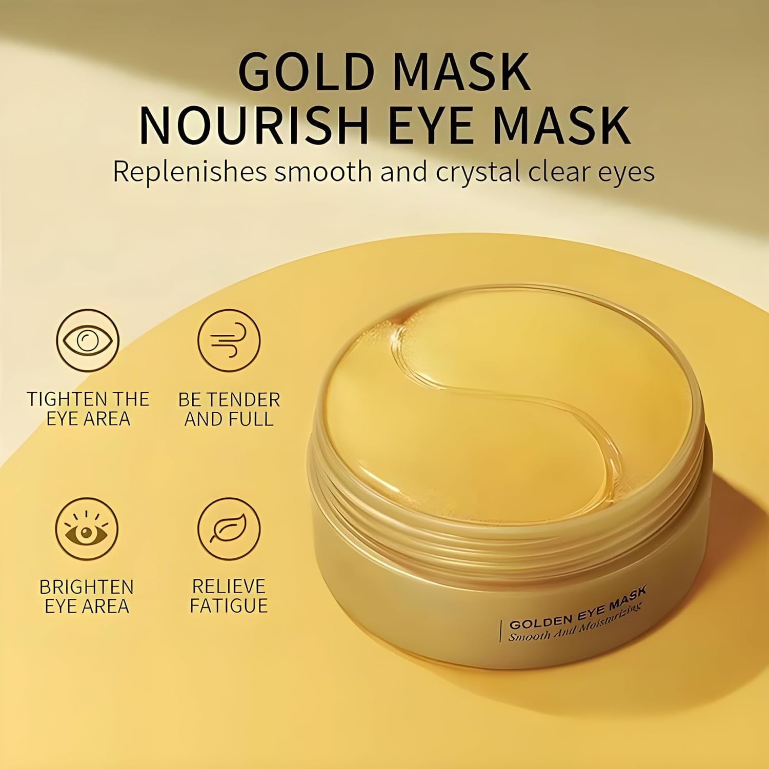 24K Gold Under Eye Patches for Dark Circles & Puffiness - 60 Pack Hydrogel Eye Mask with Collagen | Cooling Gel Pads to Reduce Wrinkles & Refresh Tired Eyes | Perfect for Night Routine, Travel & Morning Skincare