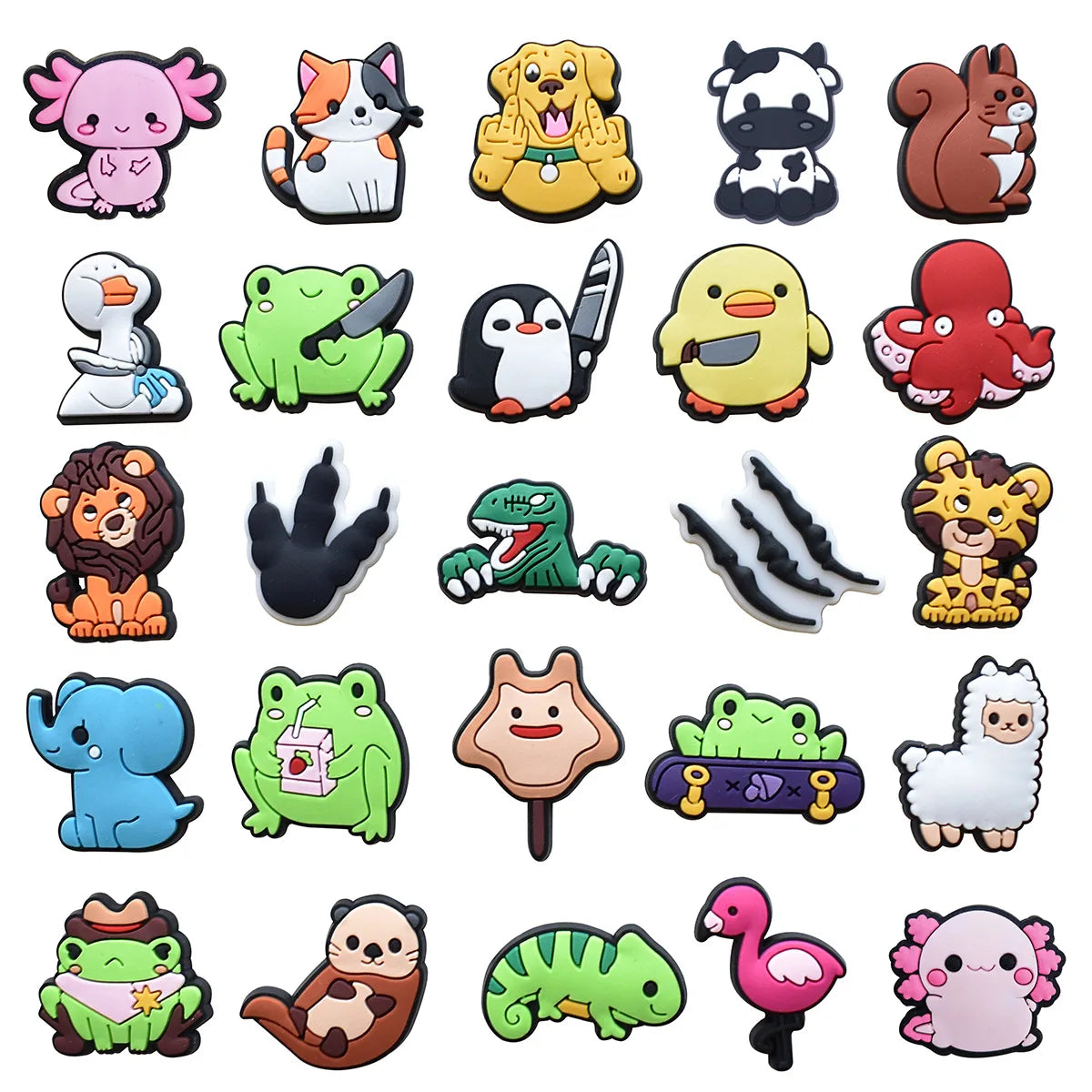 Funny Duck & Frog Shoe Charms for Crocs, Sandals, Clogs - Cute Shoe Pins & Badges for Women, Men & Kids - Perfect for Jeans & Shoe Decorations - Great for Casual Wear, Parties & Gifts