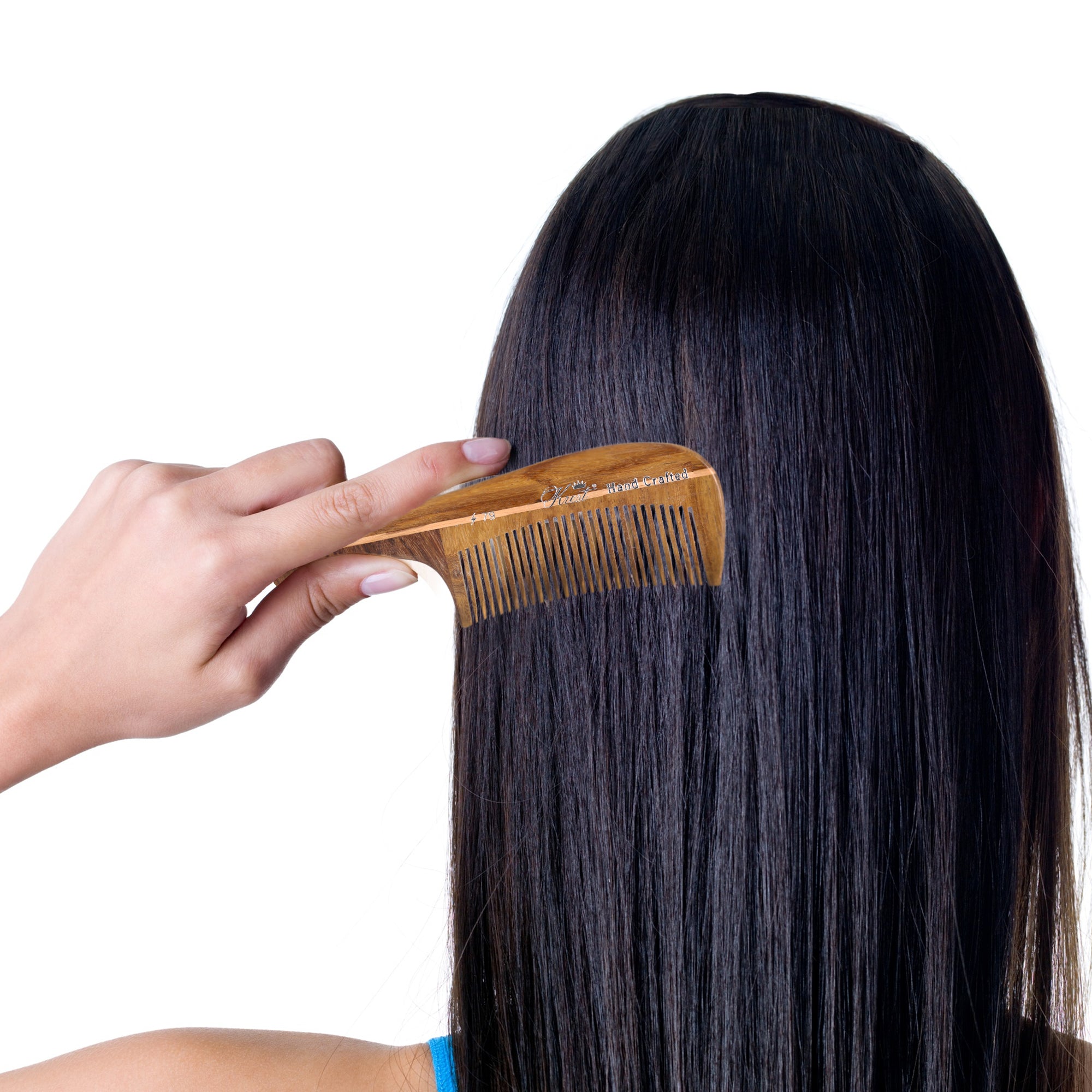 Handmade Krest Wooden Hair Comb for Men & Women - Natural Detangling & Scalp Massage - Perfect for Daily Hair Care, Travel, and Gifts