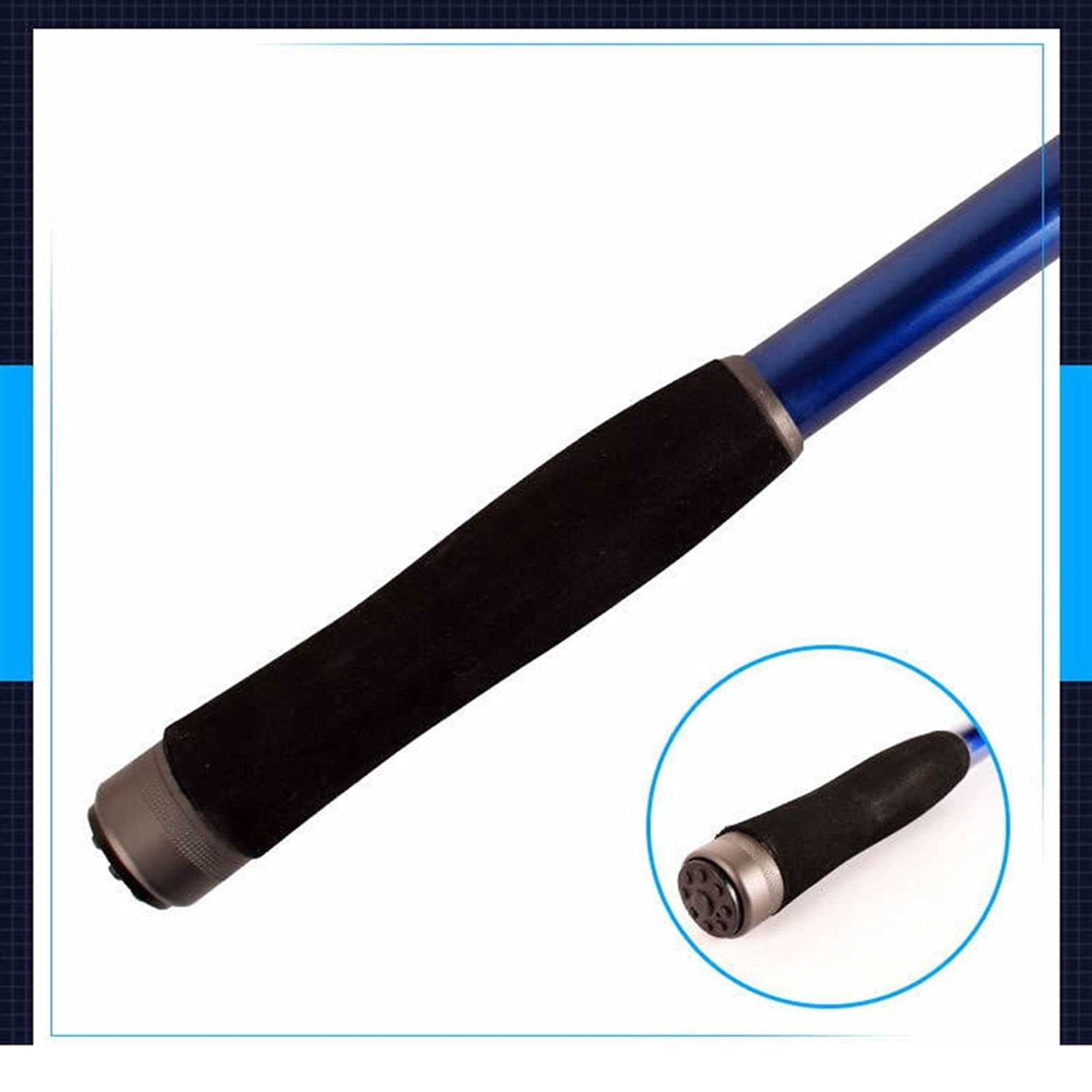 Telescopic Fishing Rod - Portable Carbon Fiber Spinning Pole with Anchor | Lightweight & Durable for Beginners & Anglers | Perfect for Freshwater, Saltwater & Travel Fishing (Blue, 2.7m)