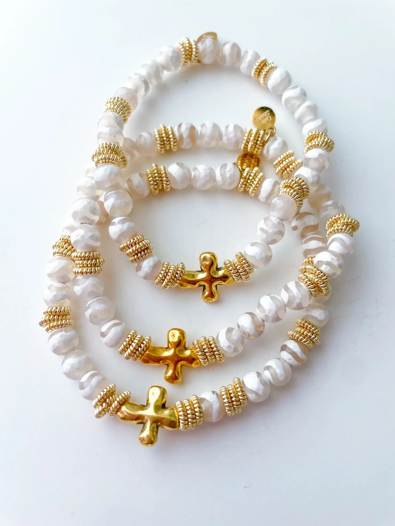 Cola Stacks Claremont Cross Bracelet - Elegant Religious Jewelry for Women - Perfect for Church, Weddings & Everyday Wear