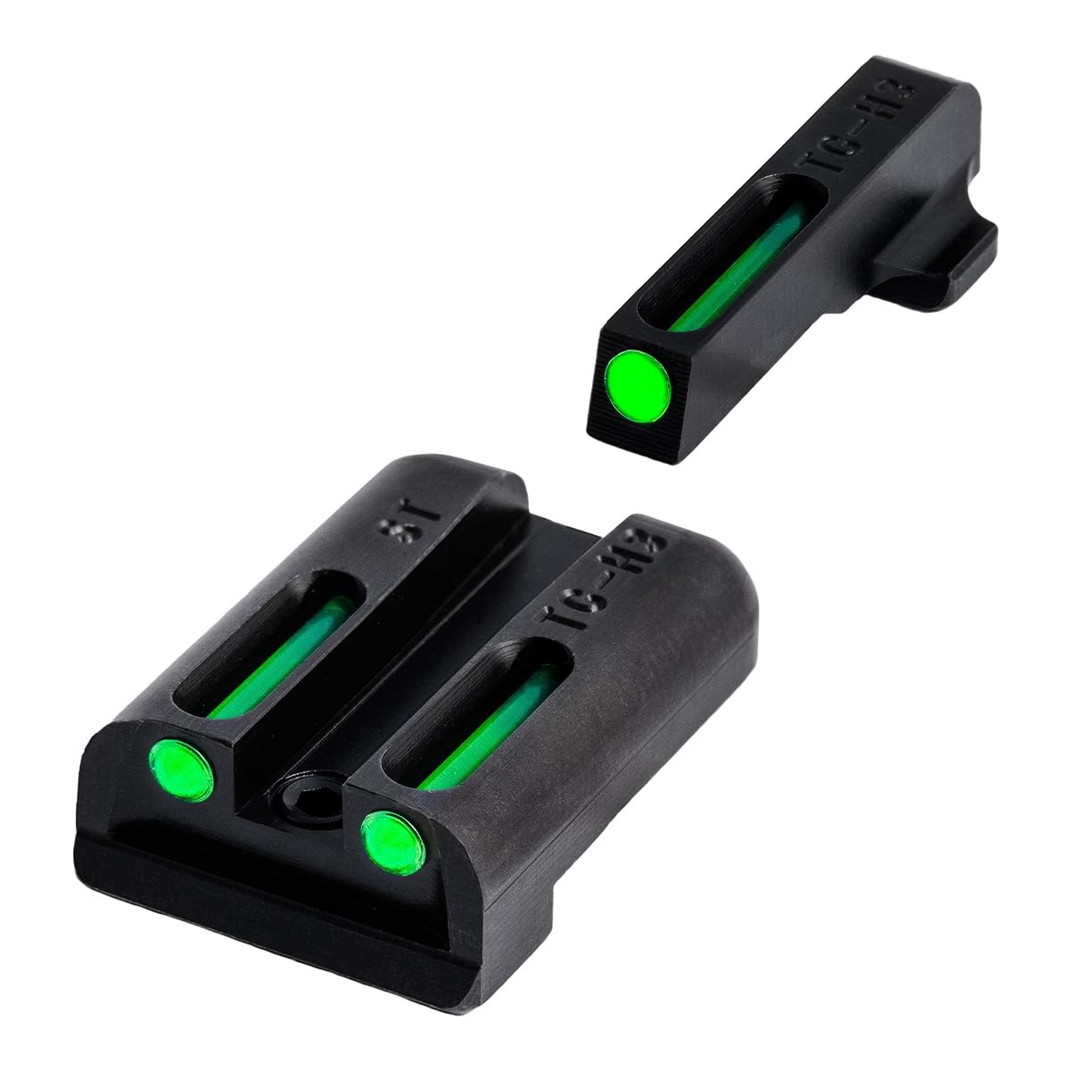 Truglo TFO Tritium & Fiber-Optic Handgun Sight Set - High Visibility Front & Rear Night Sights for Sig Sauer Pistols | Durable Compact Design for Low Light & Tactical Shooting