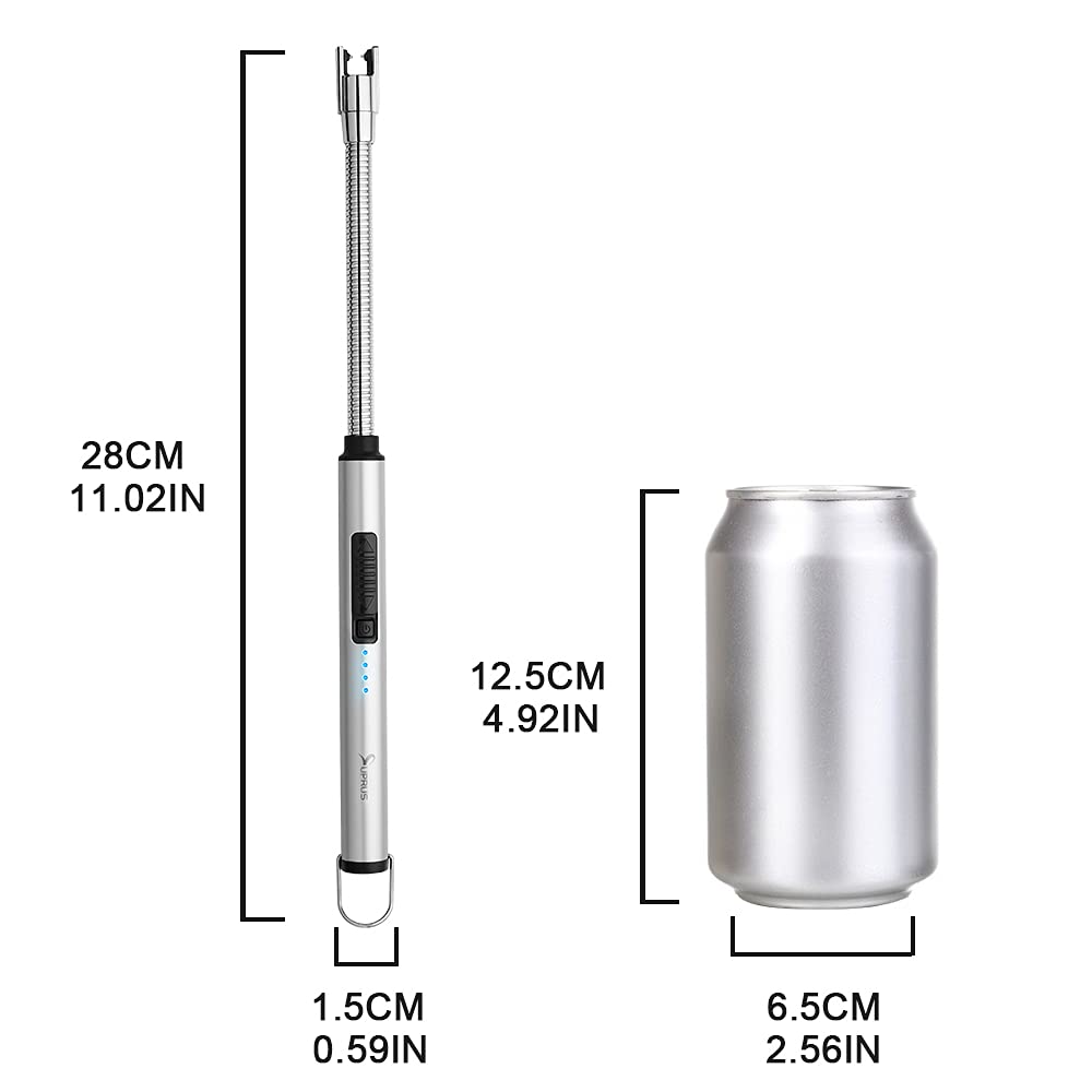 SUPRUS USB C Rechargeable Electric Lighter - 360° Flexible Neck for Candles & Outdoor Use