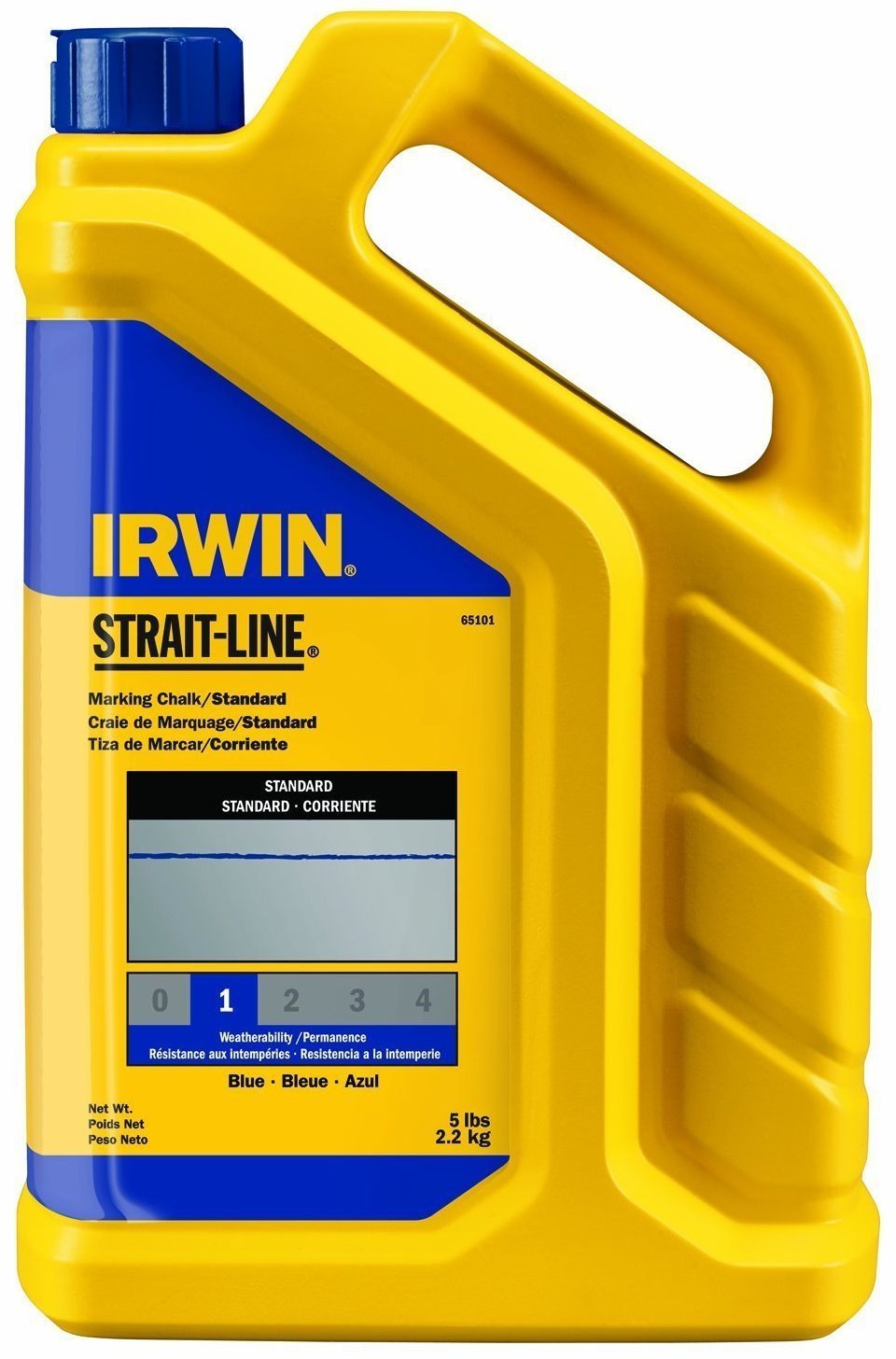 IRWIN STRAIT-LINE Marking Chalk, Blue, 5 lbs (65101ZR) - Durable Construction Chalk for Outdoor Layouts, Surveying & Masonry Work