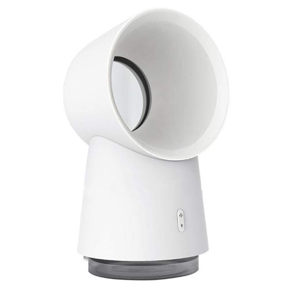 3-in-1 USB Portable Bladeless Desk Fan with LED Light & Humidifier - Quiet Cooling Fan for Home, Office, Baby Room | Gentle Breeze Desktop Air Circulator | Perfect for Workstations, Nightstands and Nursery Spaces (White)