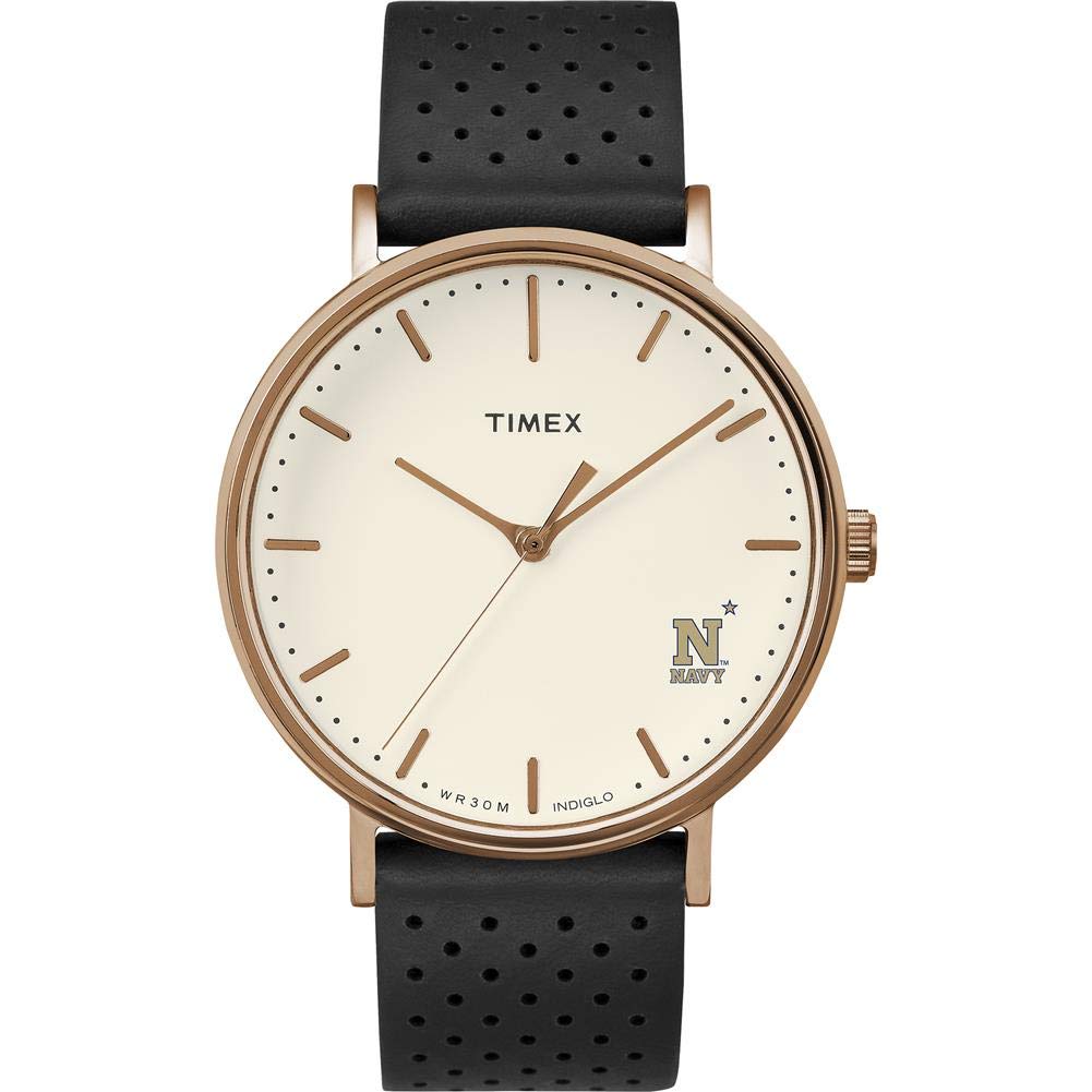 Timex Women's Rose Gold Navy Watch - Elegant Analog Quartz Wristwatch for Ladies, Water Resistant, Perfect for Military Academy, Office & Casual Wear