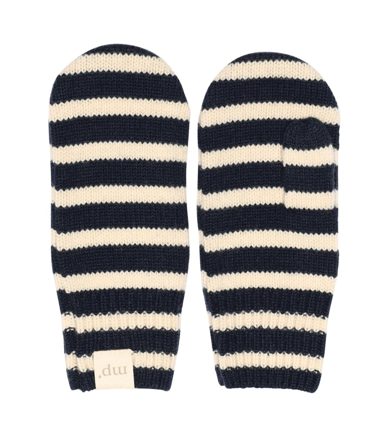 Premium Denim Melange Bergen Striped Mittens by mp Denmark - Warm Winter Gloves for Men & Women - Perfect for Skiing, Snowboarding & Outdoor Activities