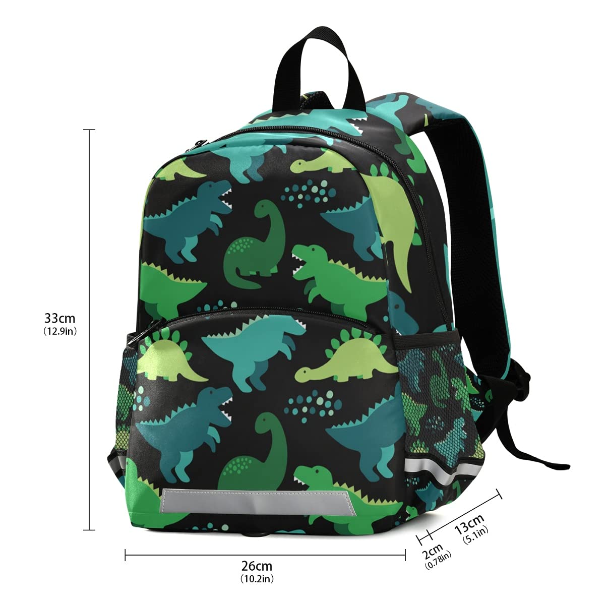 OREZI Cute Dinosaur Toddler Backpack for Boys & Girls - Waterproof Kids Backpack with Safety Leash for Preschool, Kindergarten, Daycare & Travel | Dinosaur Themed School Bag for 3-6 Year Olds | Perfect for Daily Use, Outdoor Adventures & Gift Giving