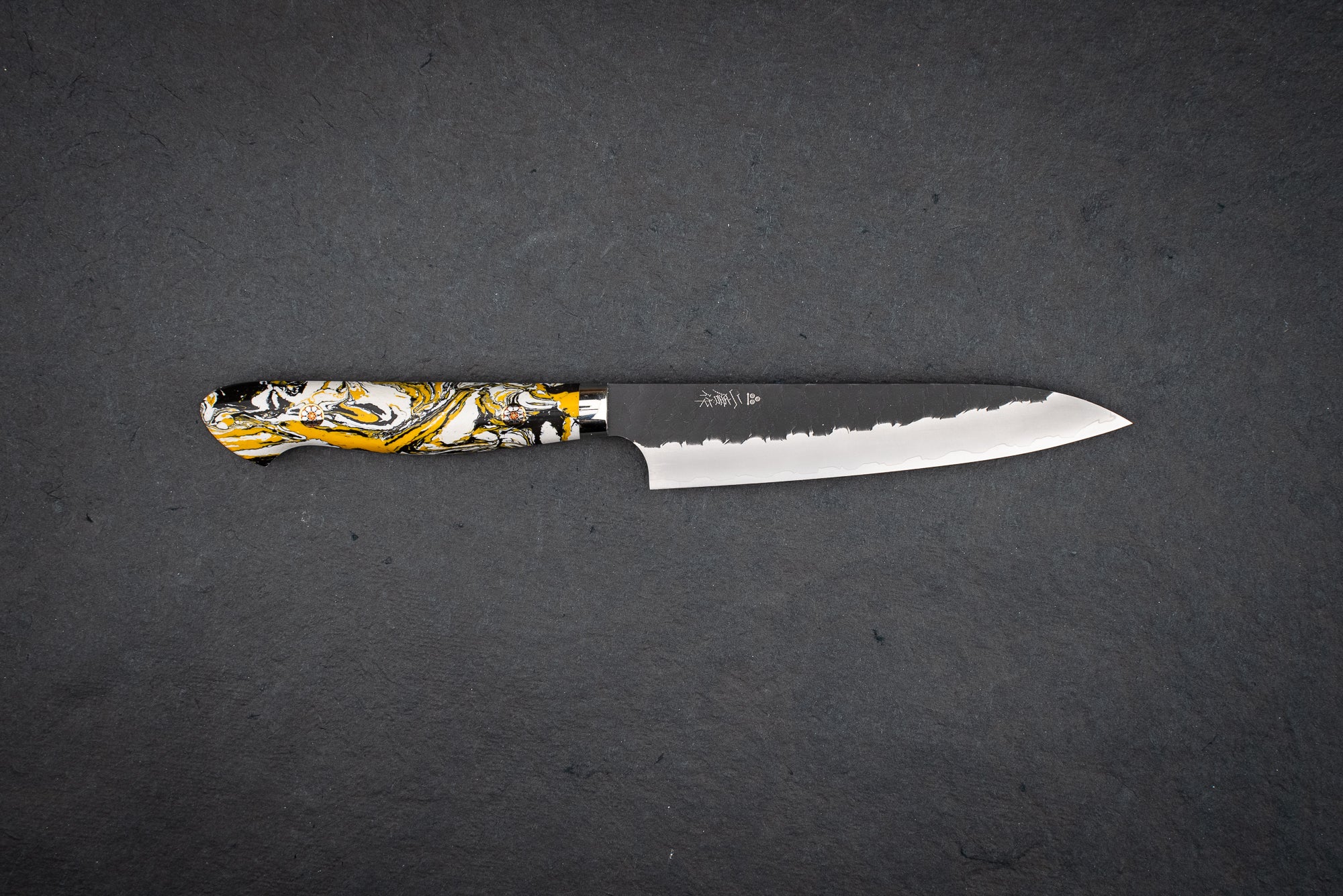 Nigara SG2 Kurouchi Tsuchime Western Petty Knife 150mm - High Carbon Stainless Steel Japanese Kitchen Knife for Precise Slicing, Chopping & Garnishing - Perfect for Home Chefs & Professional Kitchens