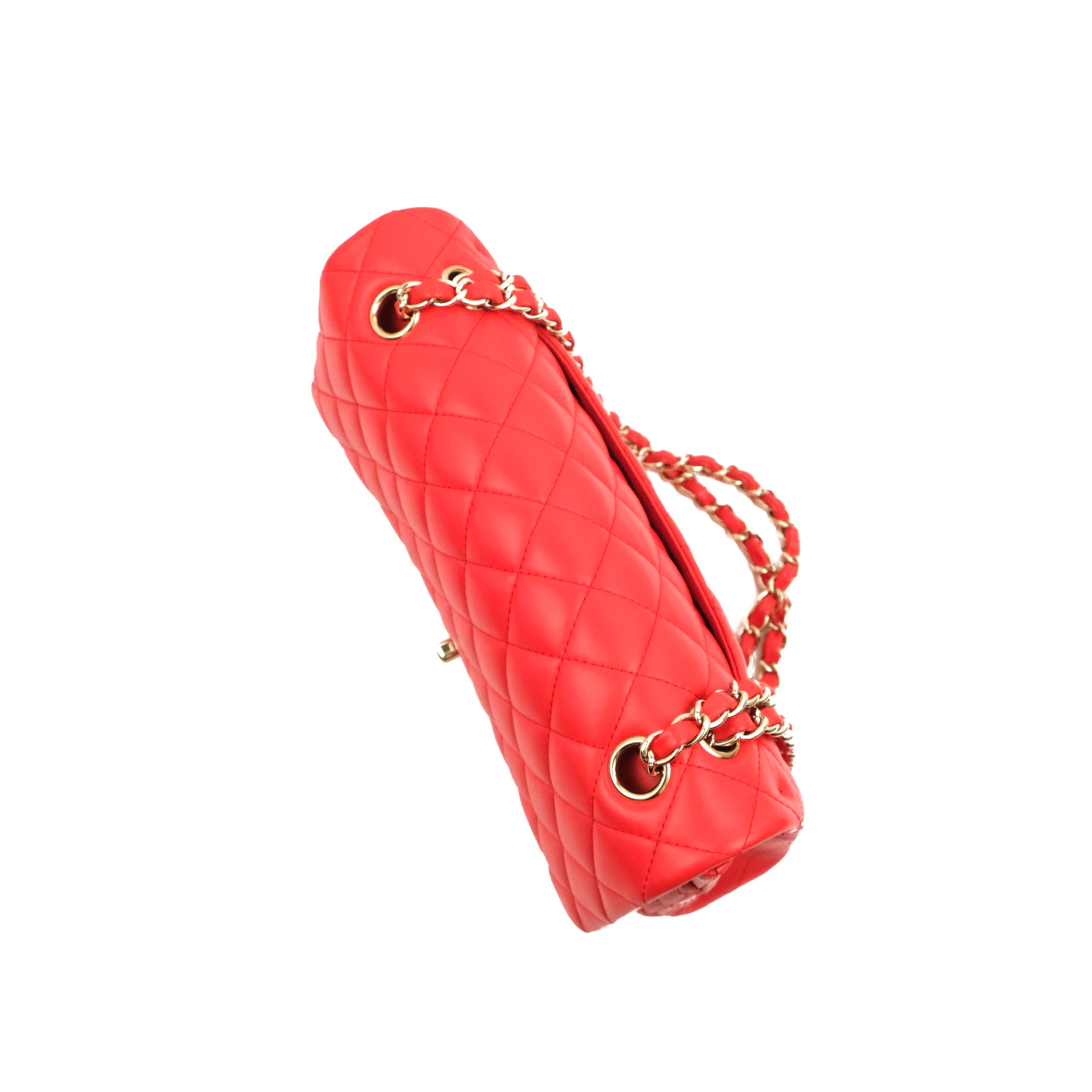 Chanel Classic Medium Double Flap Bag - Red Lambskin Leather with Gold Hardware | Luxury Designer Handbag for Women, Perfect for Parties, Weddings & Everyday Elegance