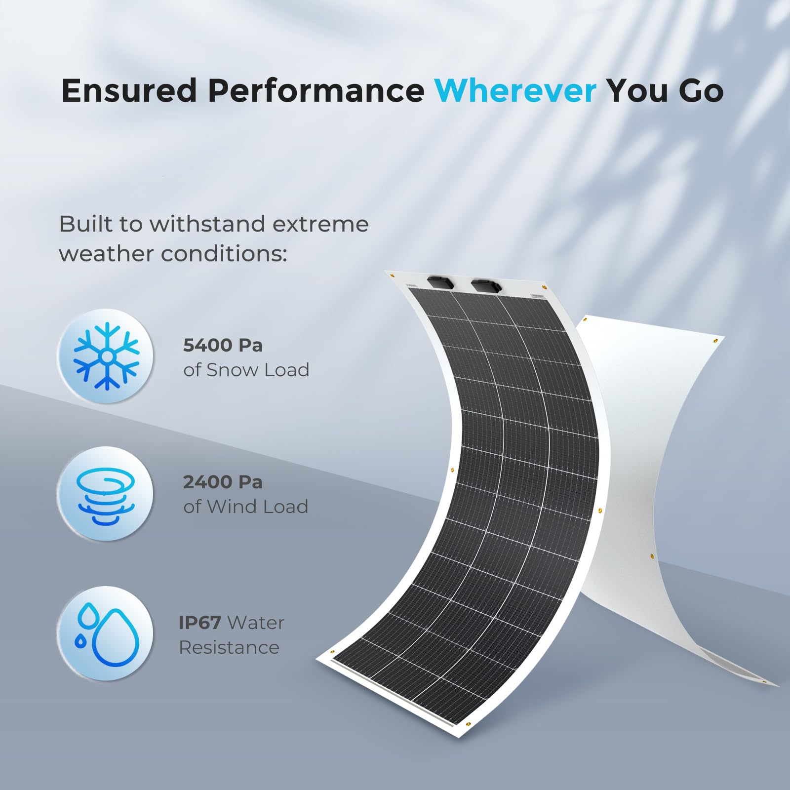 Renogy 100W Flexible Solar Panel - 12V Ultra-Thin Bendable Monocrystalline Solar Charger for RV, Boat, Van, Cabin, Off-Grid Power - Perfect for Uneven Surfaces & Mobile Applications