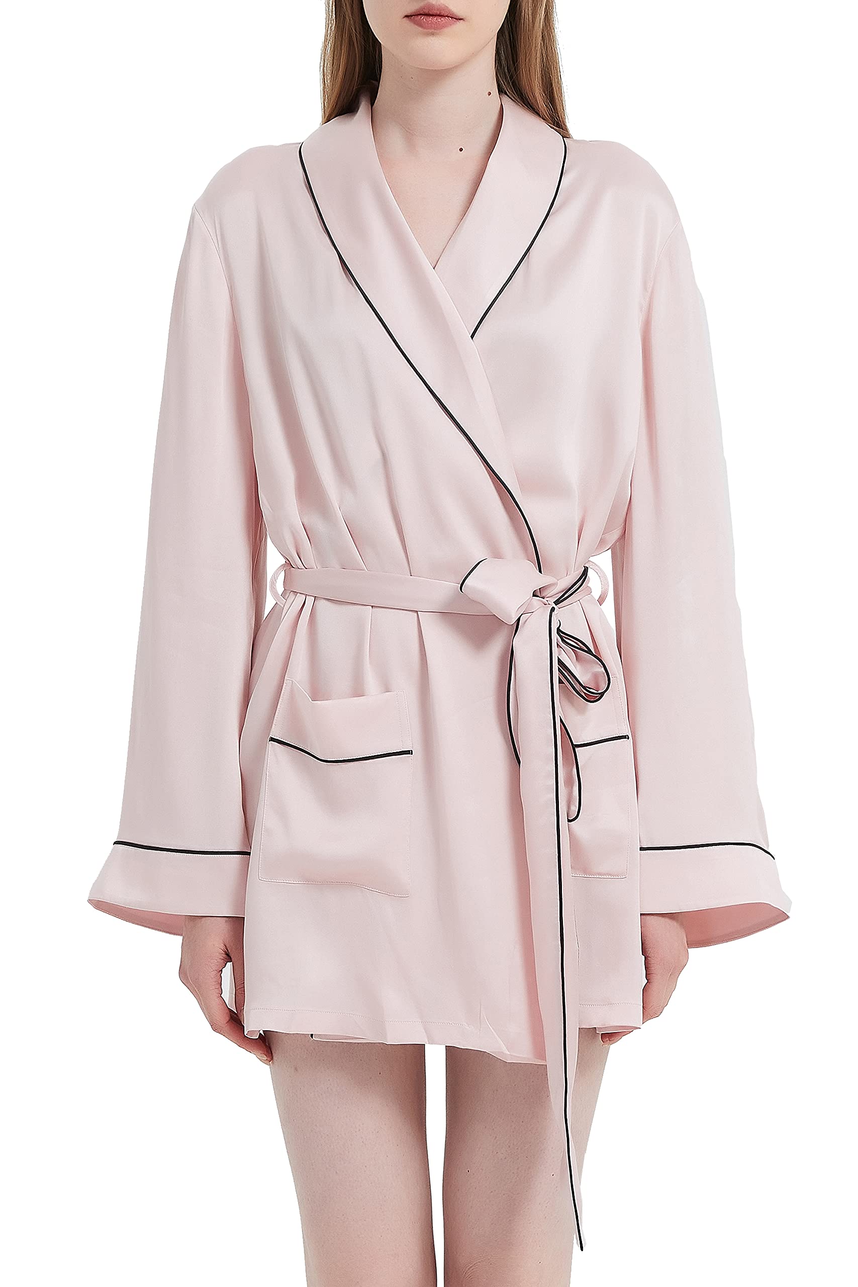 Luxury 100% Silk Nightgown Pajama Set for Women - V-Neck Short Sleeve Nightwear & Loungewear - 6A Grade 19mm Sand Wash Charmuse Silk - Perfect for Sleepwear, Bridal Shower Gifts, Anniversary Presents and Relaxing at Home