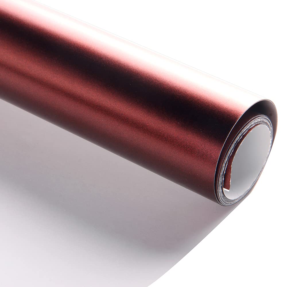 HOHOFILM Matte Metallic Red Vinyl Wrap Stickers - 5ft x 59ft Car Paint Protection Film with Air Bubble Release Technology, Anti-Scratch & Stretchable for DIY Vehicle Wrapping, Motorcycle, Laptop & Furniture Decoration