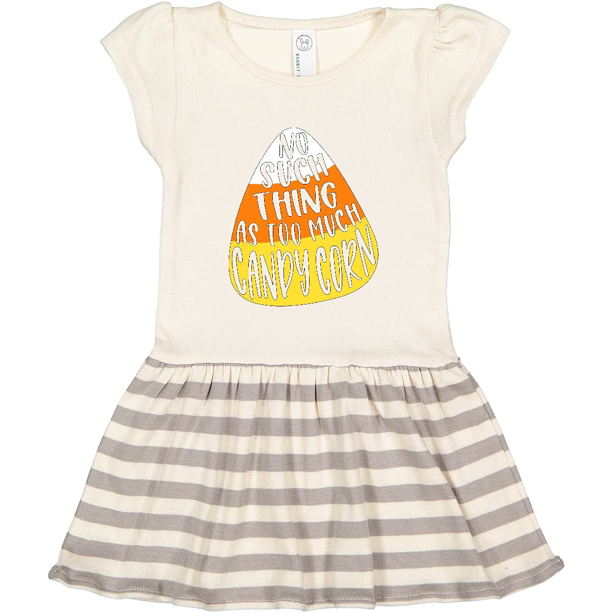 Inktastic Halloween Toddler Dress - No Such Thing As Too Much Candy Corn Print - Cute Costume for Trick or Treating & Holiday Photos