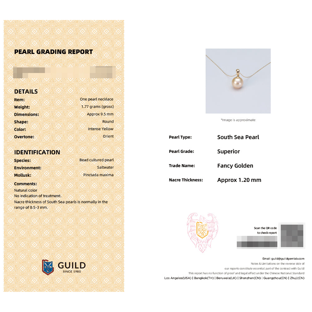 Shining South Sea Gold Pearl 18K Gold Pendant Necklace - Elegant Jewelry Gift for Women - Perfect for Weddings, Anniversaries & Special Occasions