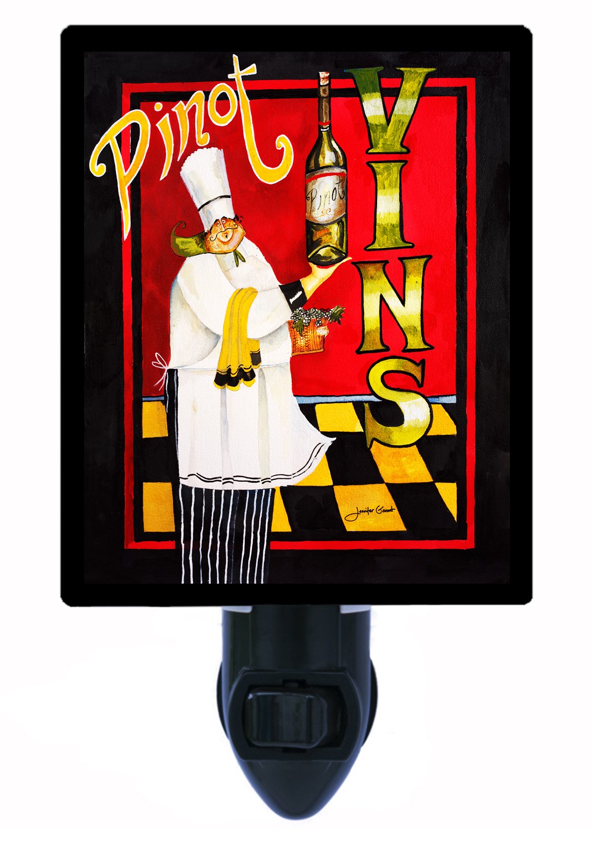 Pinot Vins Italian Chef & Wine LED Night Light - Perfect for Home Bar, Kitchen Decor, and Romantic Dining Ambience