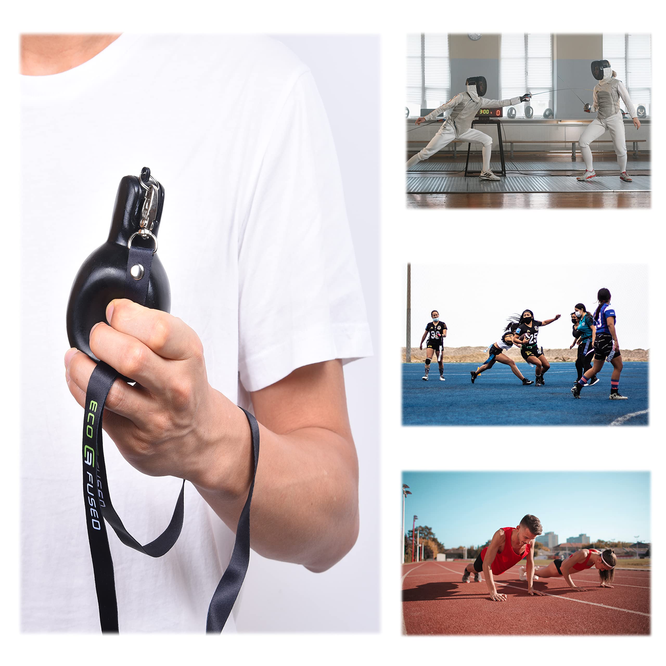 Eco-Fused 2X Hand Squeeze Whistles with Lanyards for Sports & Survival
