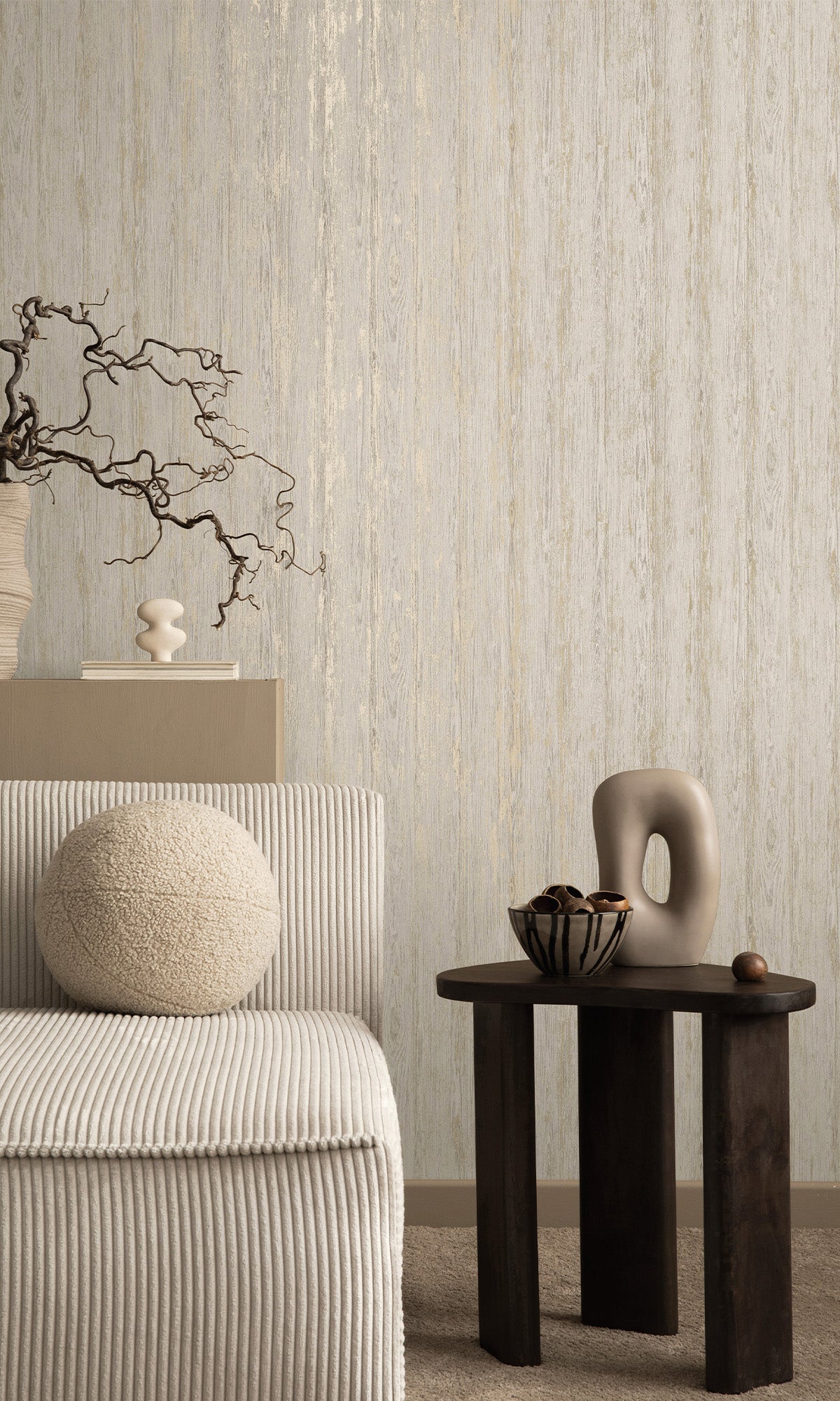 Dove Rustic Timber Textured Wallpaper R9695 - Self-Adhesive Peel & Stick Wallpaper for Bedroom, Living Room, Kitchen Decor