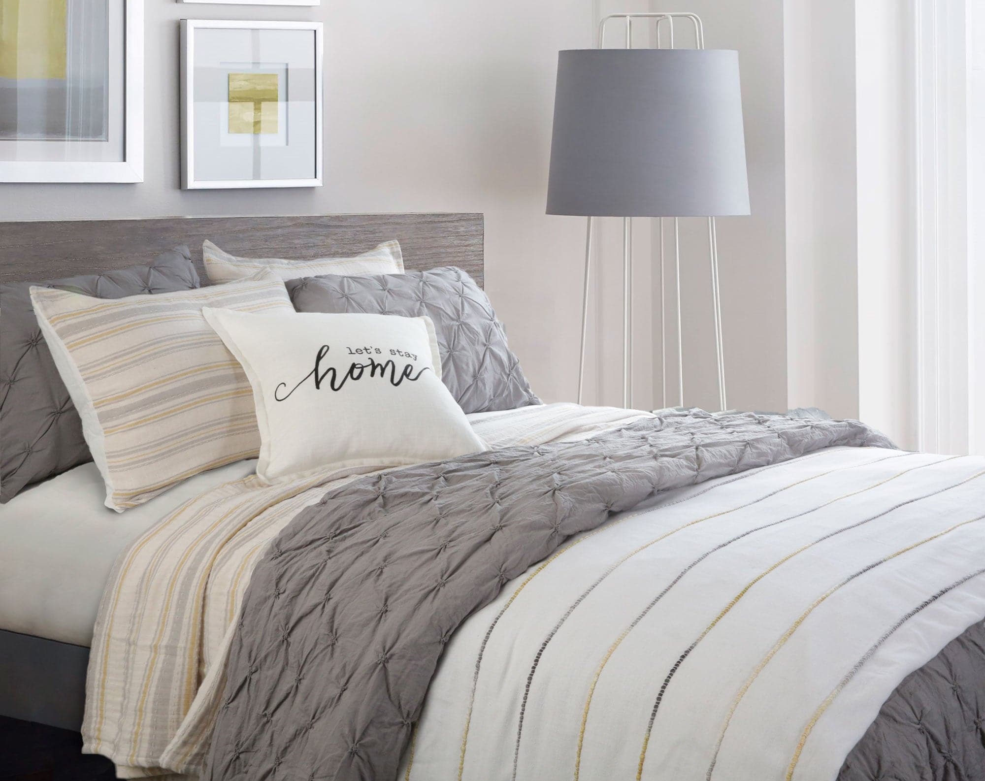 Solange Stripe Kantha Hand-Stitched Yarn-Dyed Cotton Woven Quilt & Coverlet Set - Lightweight Bedspread for Boho Chic Bedroom Decor