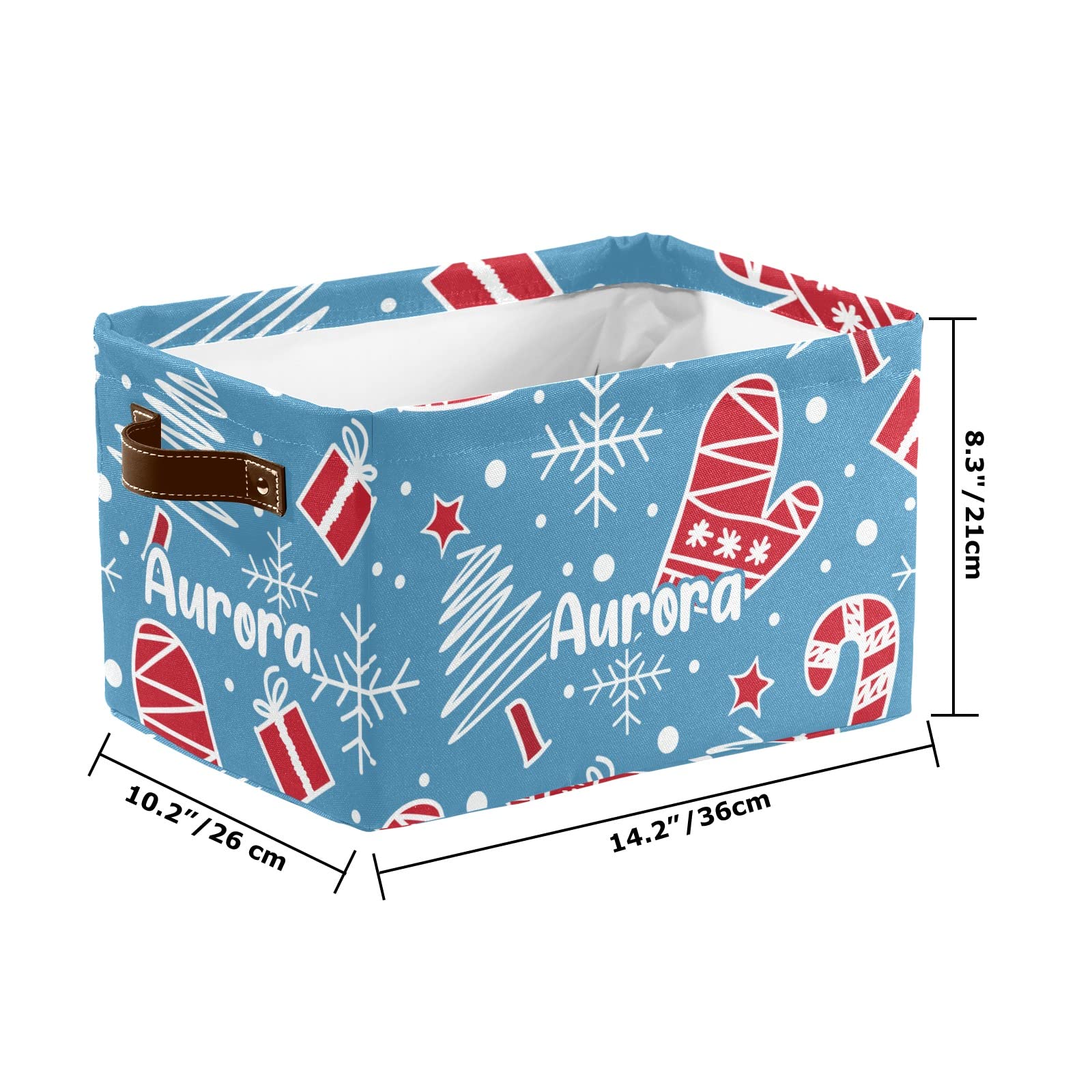 Deven Christmas Trendy Blue Personalized Large Storage Baskets with Handles - 2 Pack Organizing Bins for Shelves, Closet, Toys, Bathroom & Nursery - Perfect for Home Organization & Holiday Decor